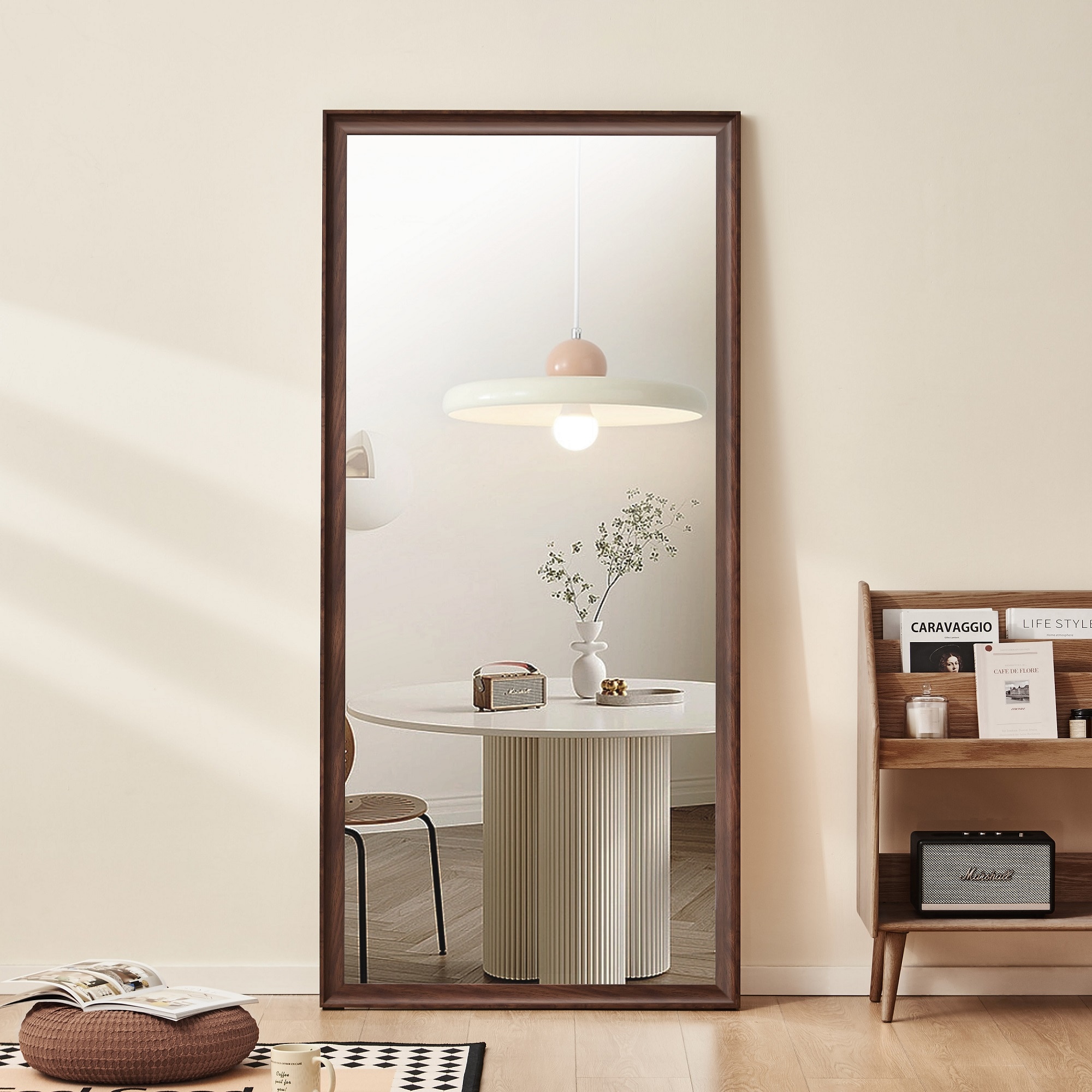 LOVMOR SF-WO-W2709P329048 70x32 inch full body floor mirror with Artificial wood frame elegant design and durability a must have for bedrooms clothing stores and salons