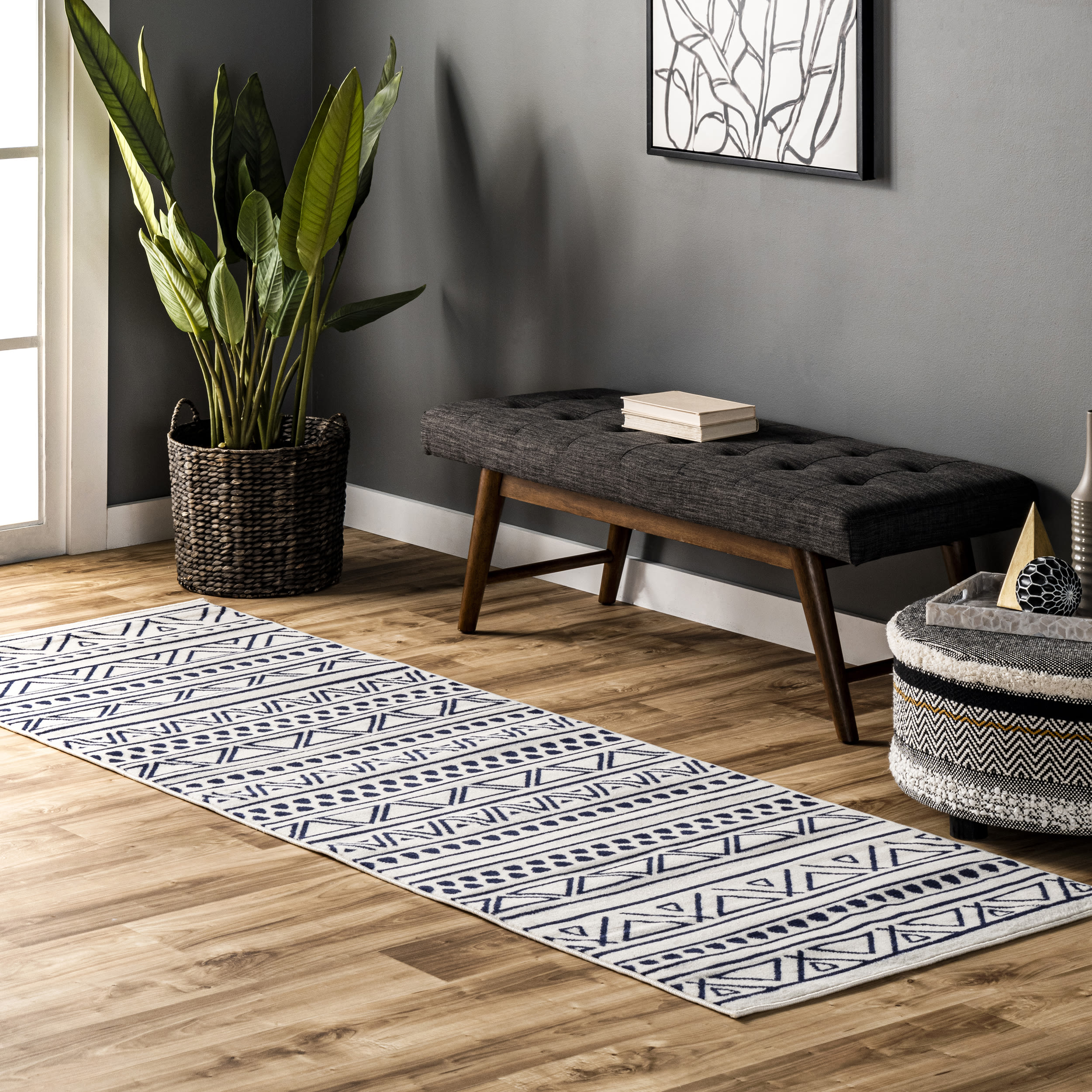 nuLOOM ECRK24A-2808 Cecilia 2 x 8 (ft) Loomed Polypropylene Blue Rectangular Indoor Tribal Southwestern Runner rug