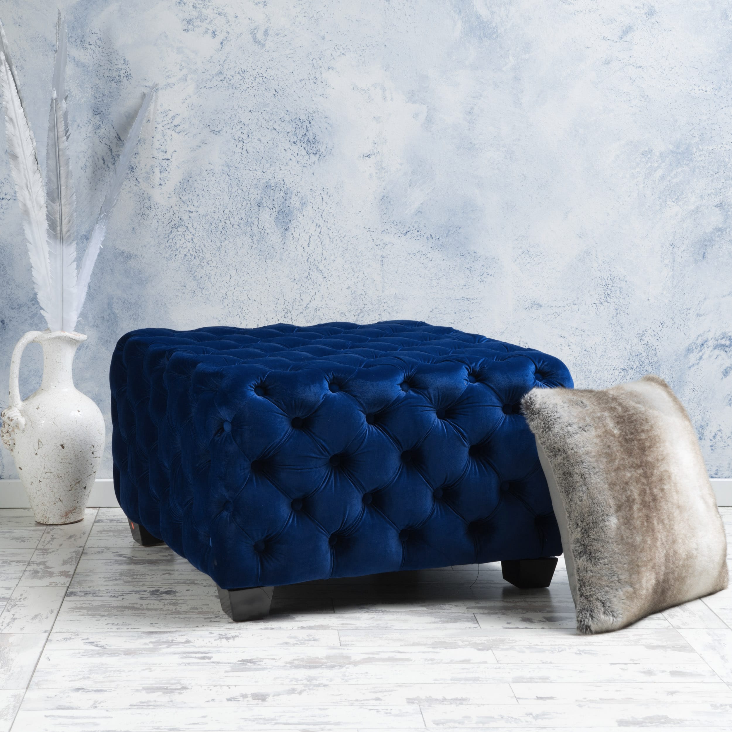 Best Selling Home Decor Casual blue Velvet Ottoman