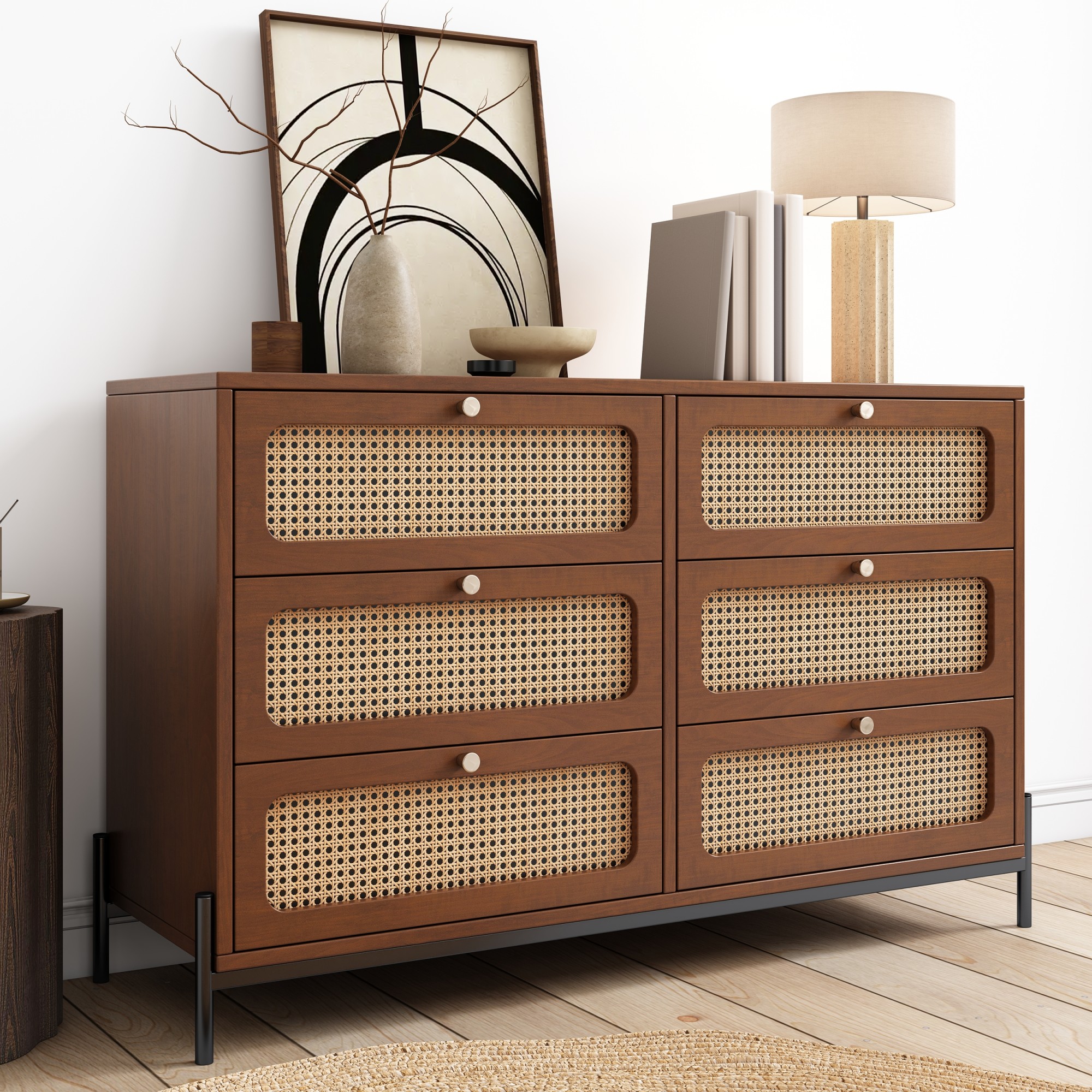 Yiekholo LL-1282AAD Yellow Pine 6 -Drawer Standard dresser