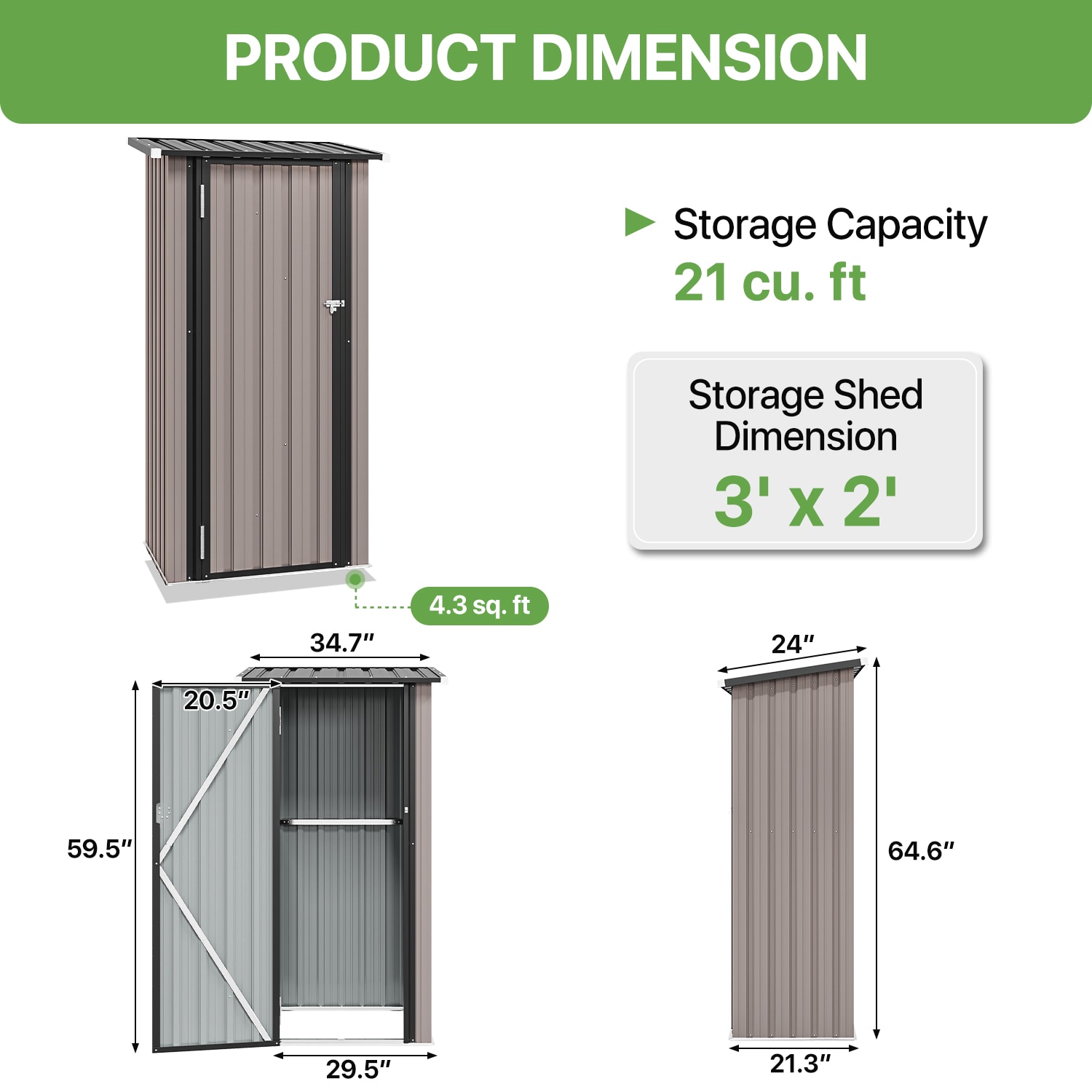 AOXUN AX-30521W Metal-Storage-Buildings-Sheds - View #7