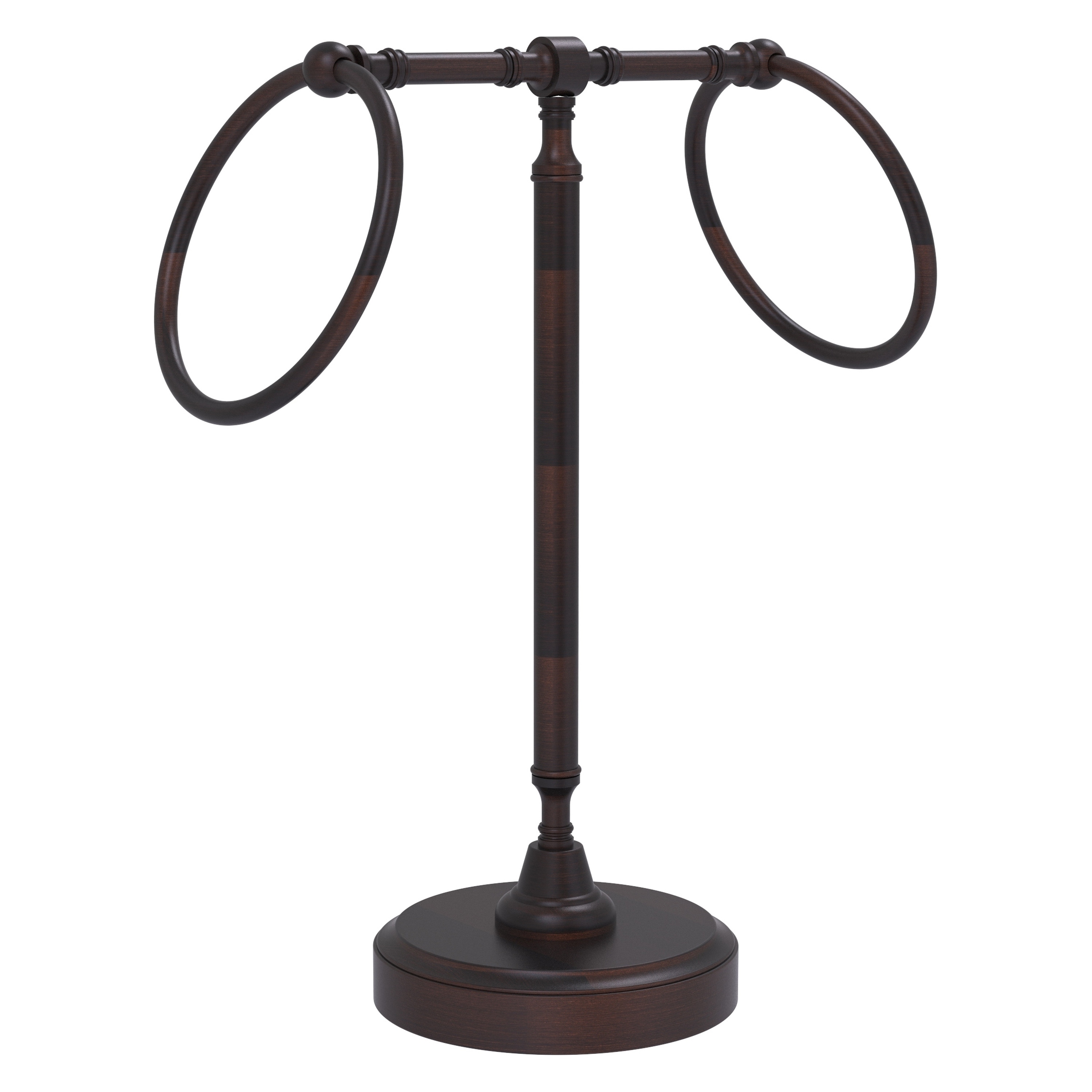Allied Brass RDM-3-VB Retro Dot Venetian Bronze Freestanding countertop Double Towel Ring