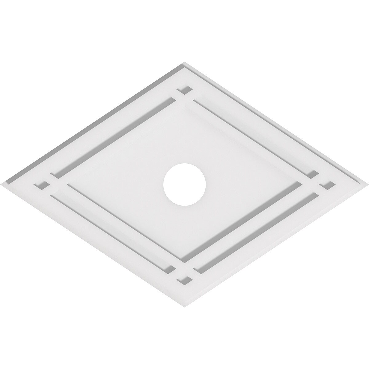 Ekena Millwork CMP26X17DD-03000 Diamond 26-in W x 17.375-in L Contemporary White PVC Whole Ceiling Medallion