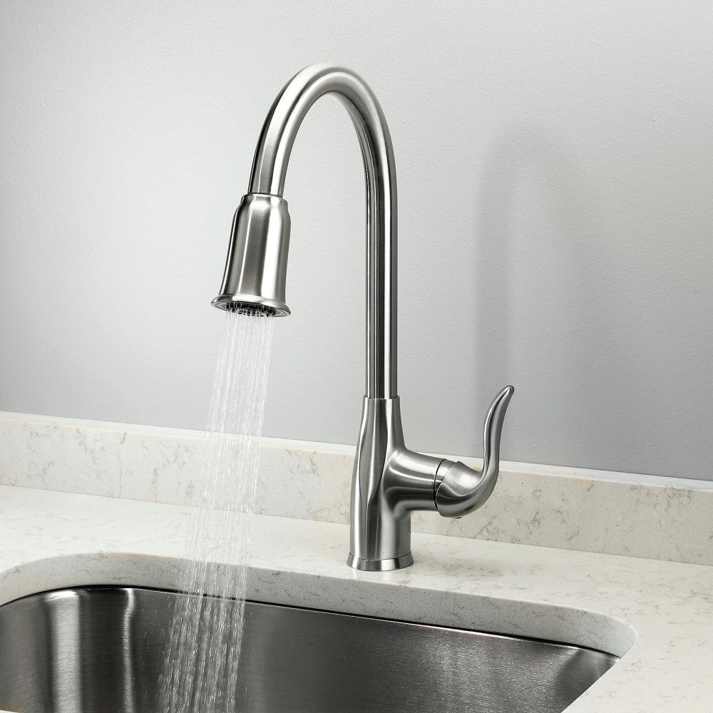 Home2O Zinnia Brushed Nickel Single Handle Pull-down Kitchen Faucet ...