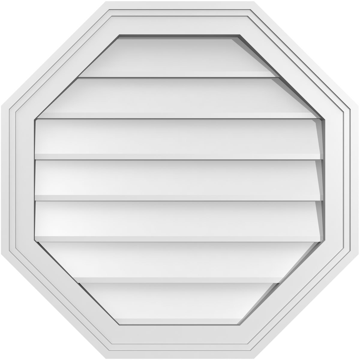 Ekena Millwork GVPOC22X2202SN 22-Inches x 22-Inches Off-white Octagon PVC Gable Louver Vent