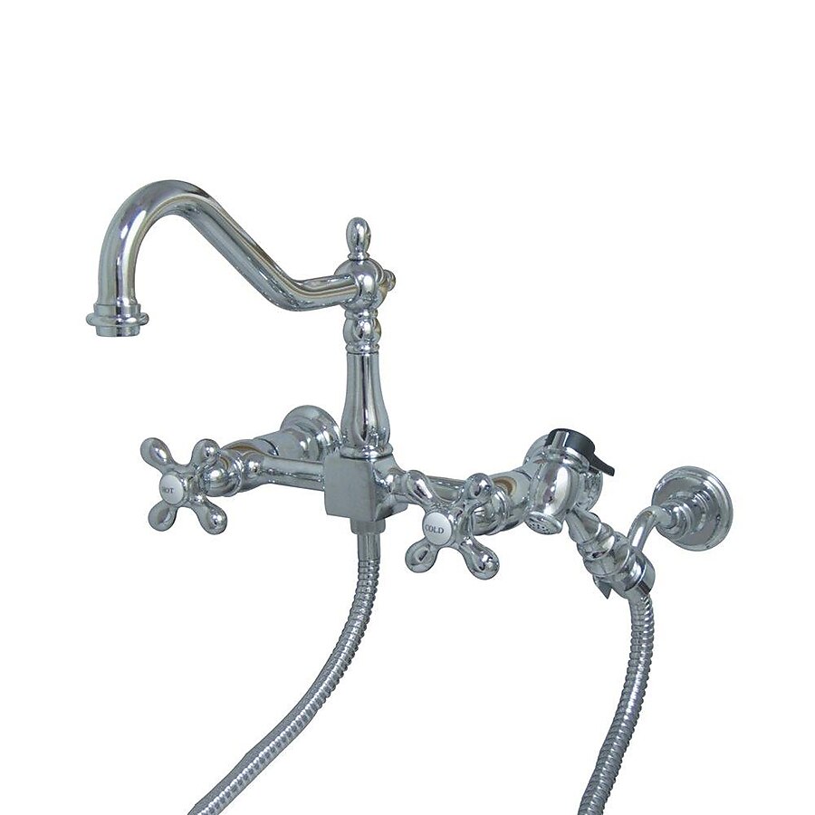 Elements of Design Chrome 2-Handle Wall-Mount Bridge Handle Kitchen Faucet Elements of Design Chrome 2-Handle Wall-Mount Bridge Handle Kitchen Faucet