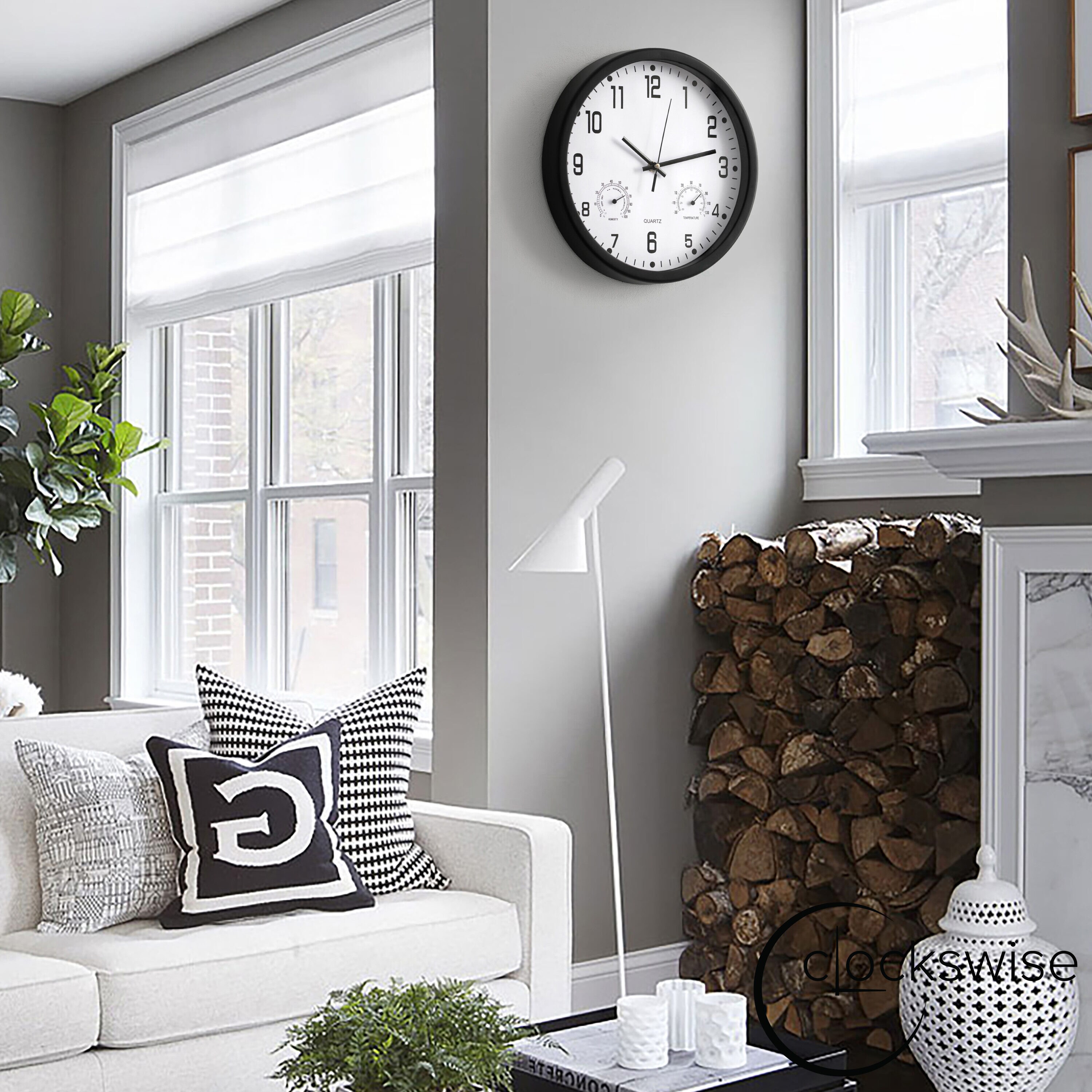 Clockswise QI004748.BK.12 Indoor-Outdoor-Clocks - View #3