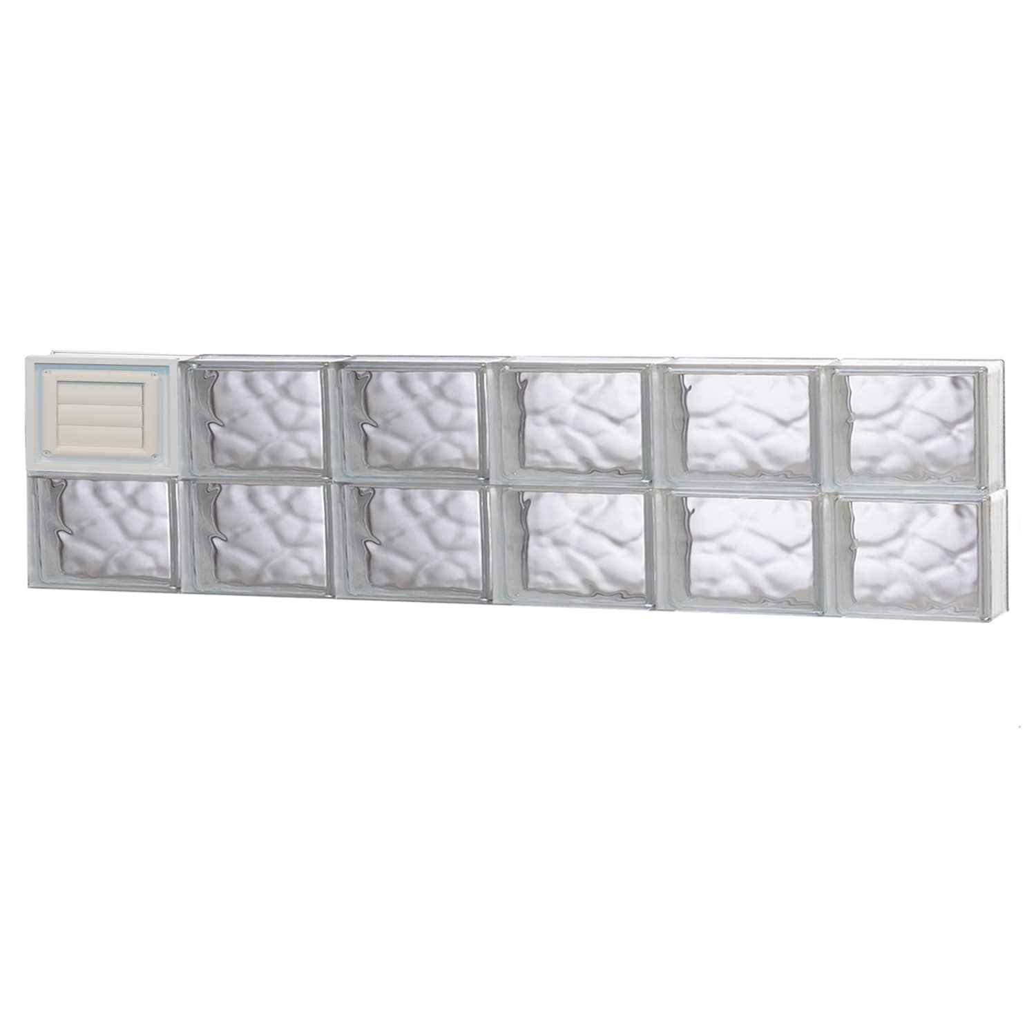 REDI2SET D4812DC Wavy Glass 46-1/2-in x 11-1/2-in Frameless Replacement Dryer vent Glass Block Window