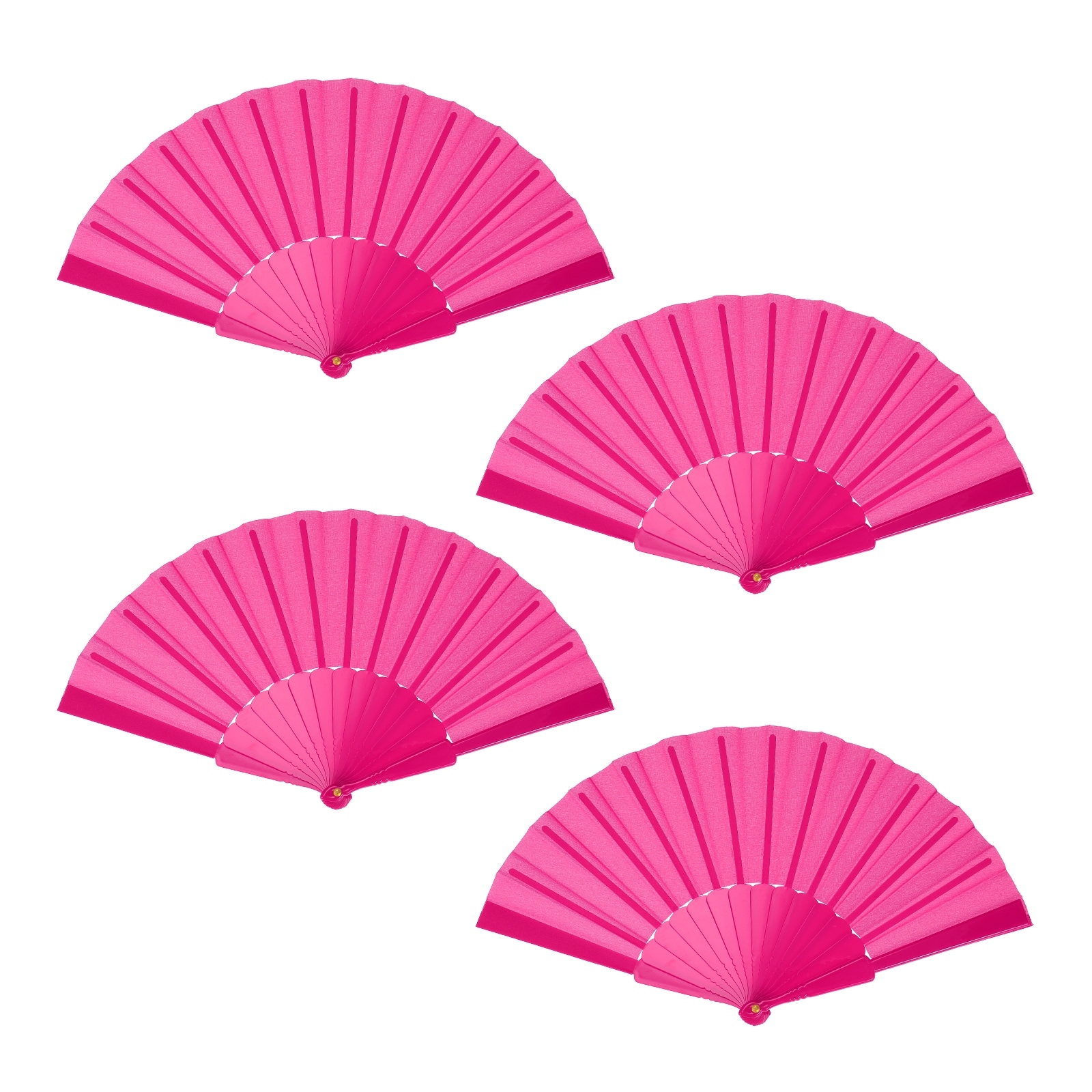 Unique Bargains Folding Fan Vintage Handheld Fans Plastic Folding Hand Fan Craft Folding Fan for Halloween Party Wedding Dancing Decoration Gifts 42x23cm/16.54x9.06 Inch Pack of 4 (Rose Red)