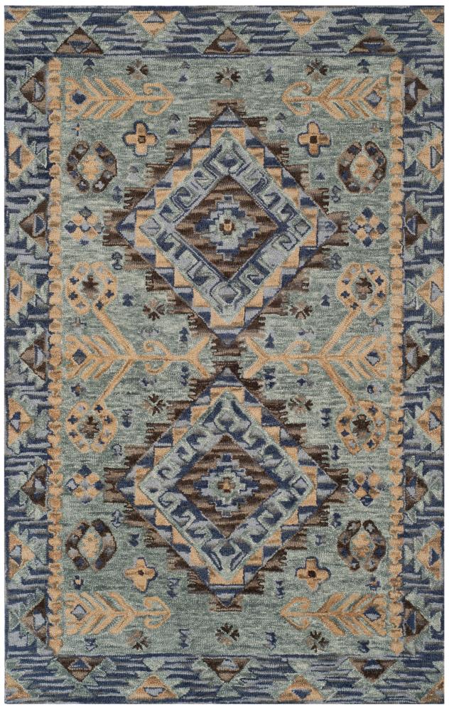 Handmade Blue Wool Tufted Reversible 6' x 9' Area Rug
