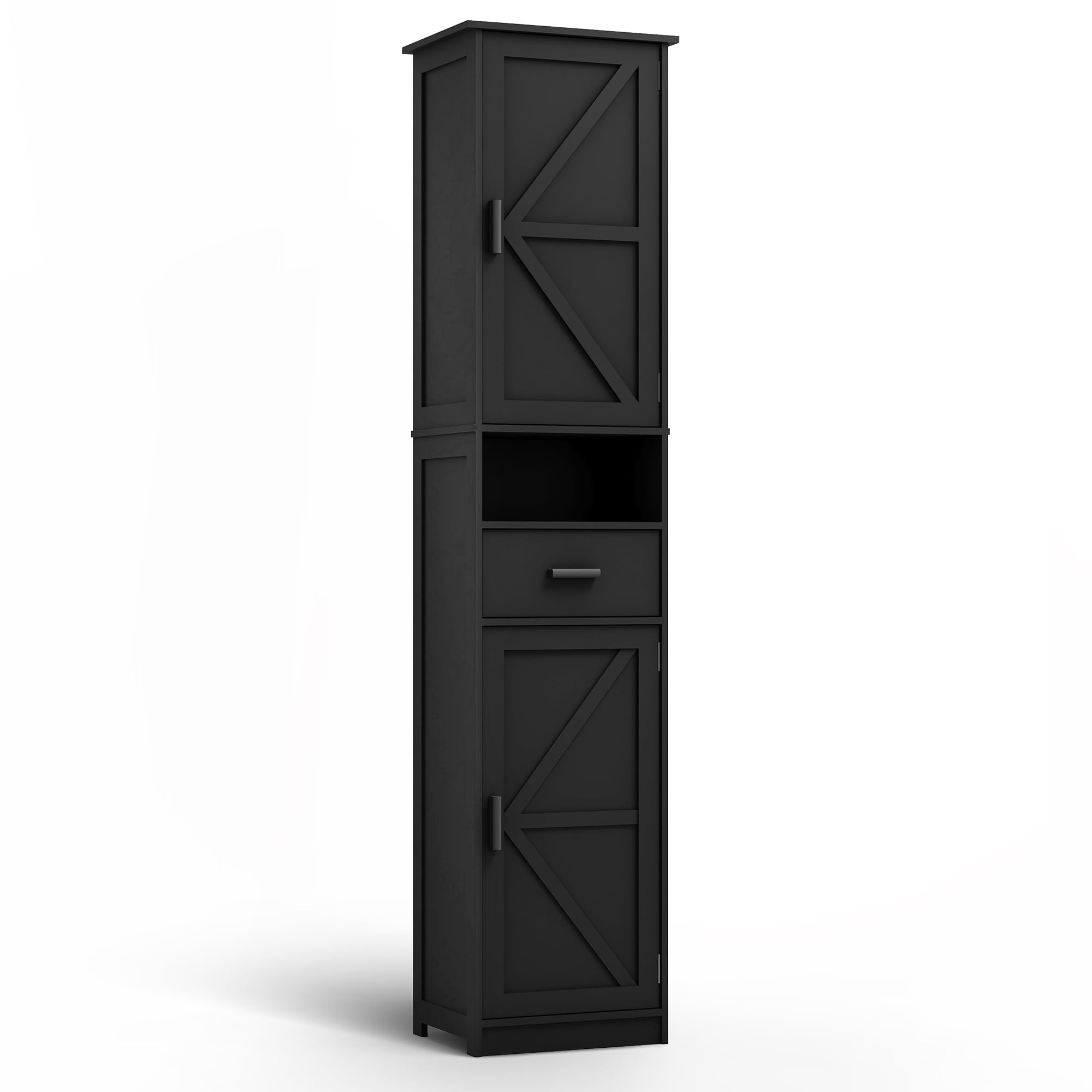 Siavonce XHW136072804 14.56-in W x 69-in H Particleboard Black Freestanding or wall-mount Utility Storage Cabinet