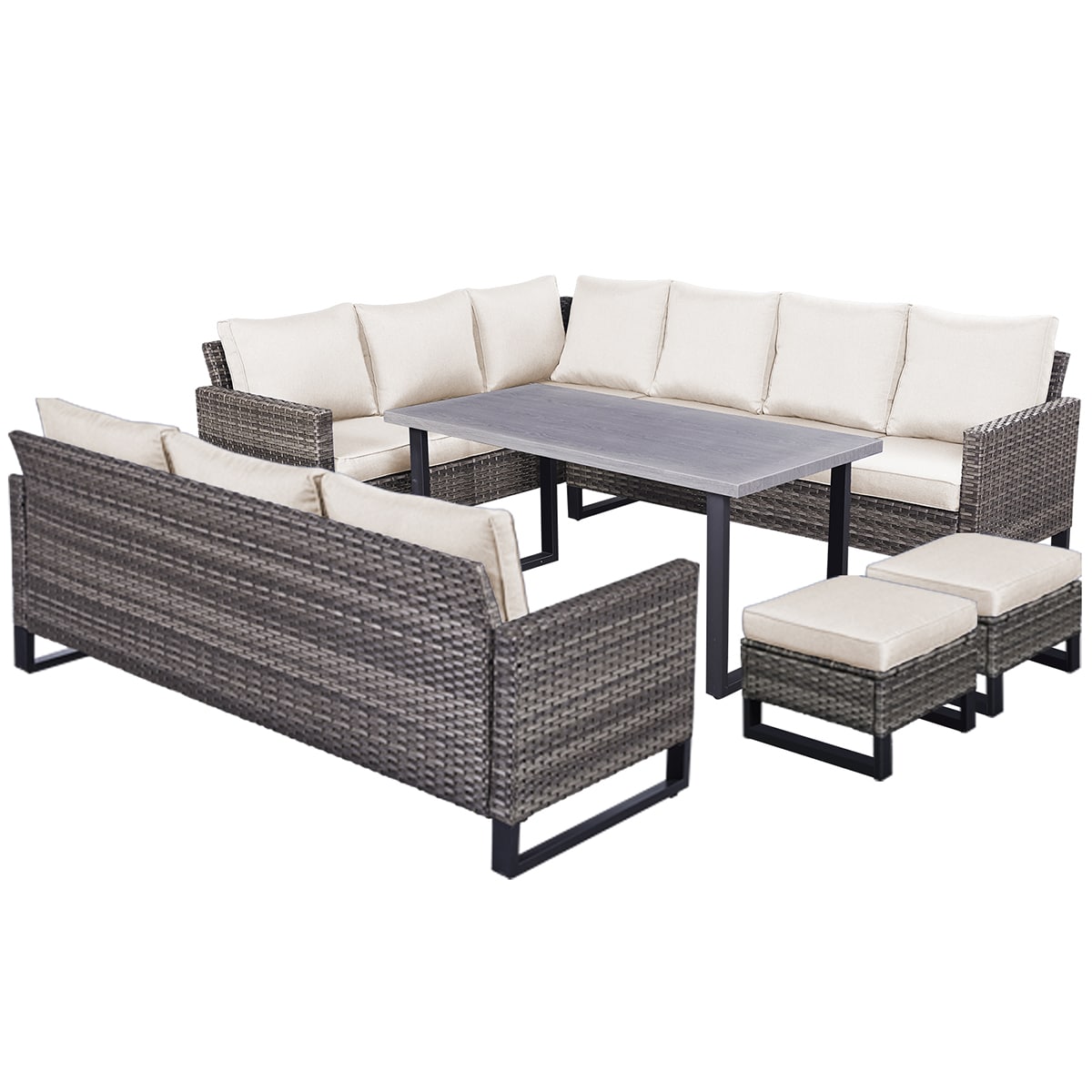 Rilyson FS066067068062-2 4 -Piece Wicker Patio Sofa Conversation Set with Multiple color/finishes Cushions