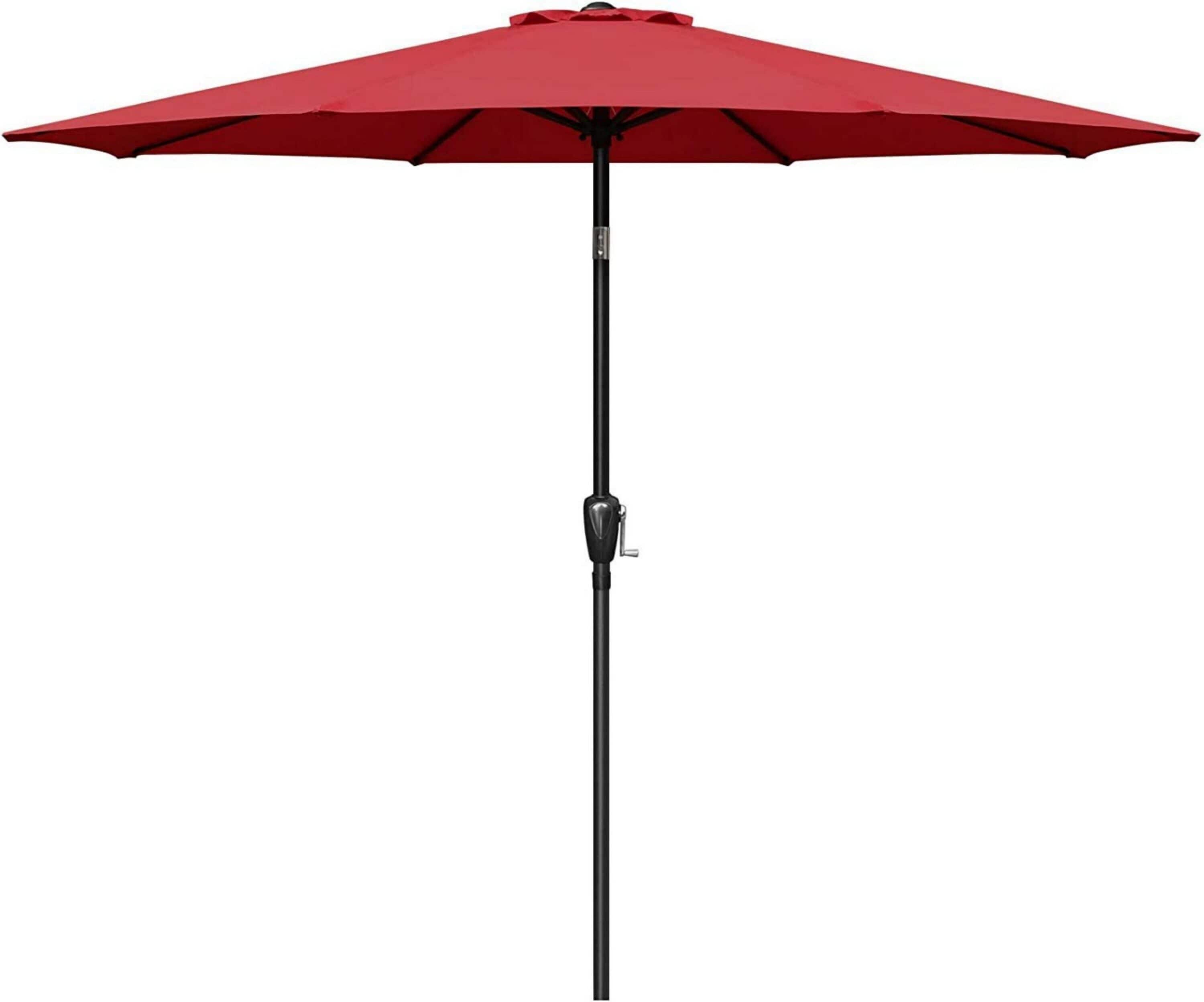 Maocao Hoom MZH52488 9-ft Steel Red Push-button Tilt Market Patio Umbrella