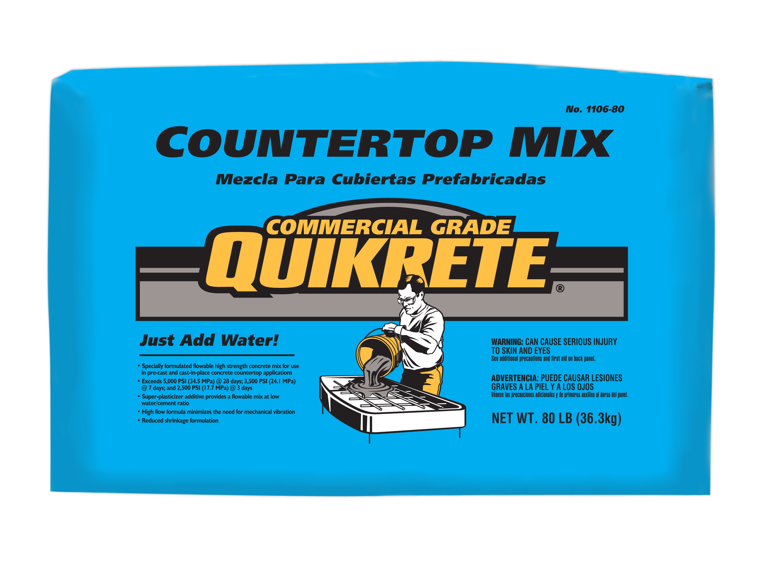 Quikrete Countertop 80 Lb High Strength, Concrete Countertop Mix Calculator