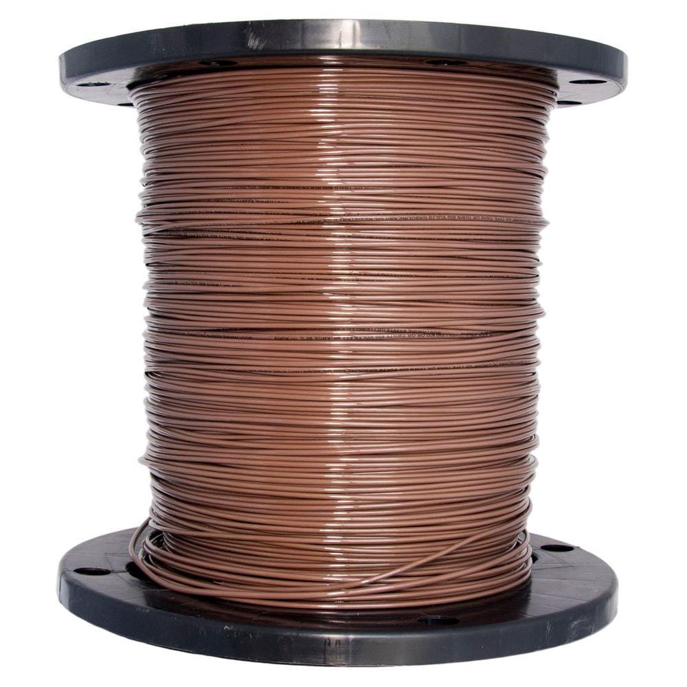 Southwire 11586505 2500-ft 14 -AWG Brown Solid Copper THHN wire ( By-the-roll )
