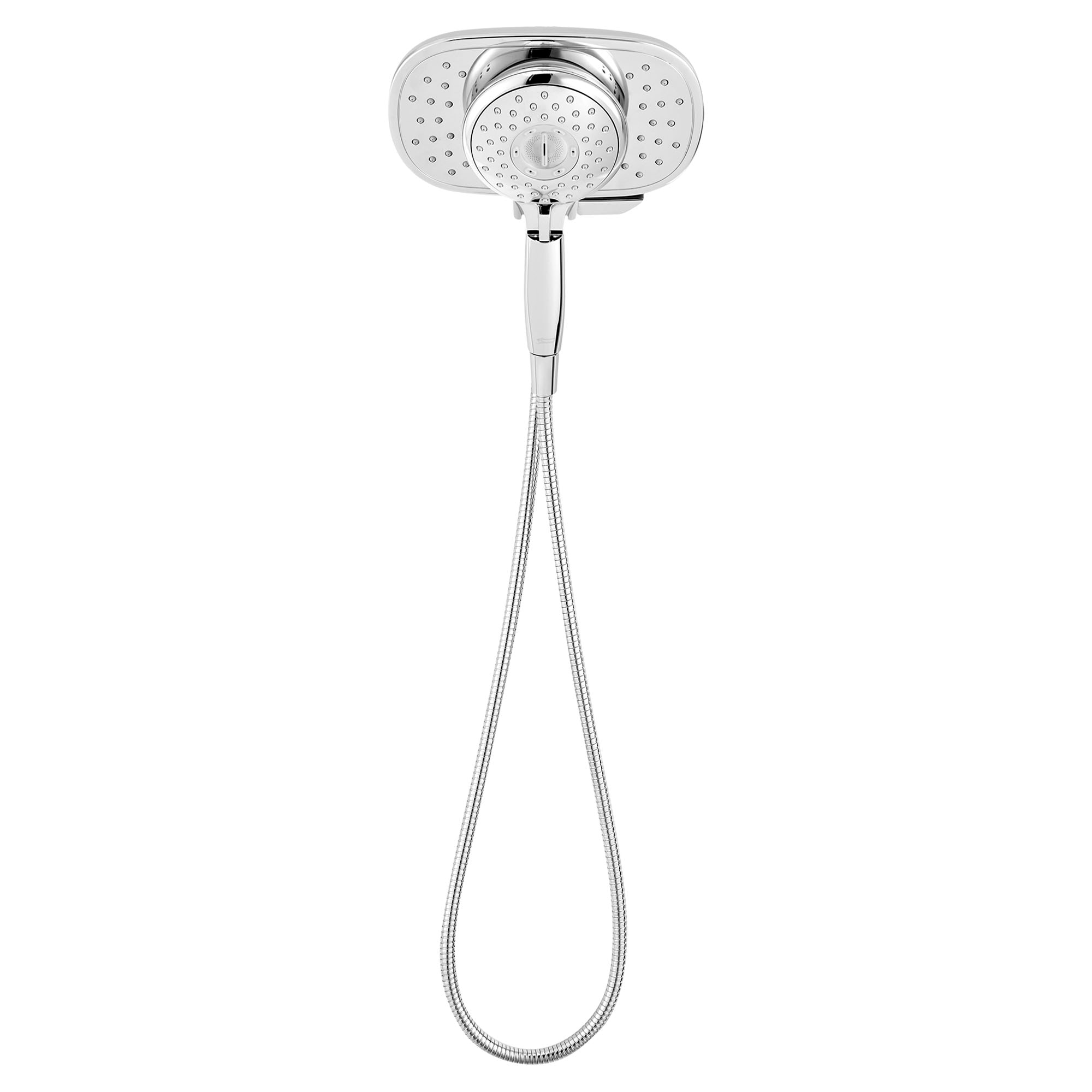 Chrome Dual Showerhead with Handheld and Multi Spray Functions