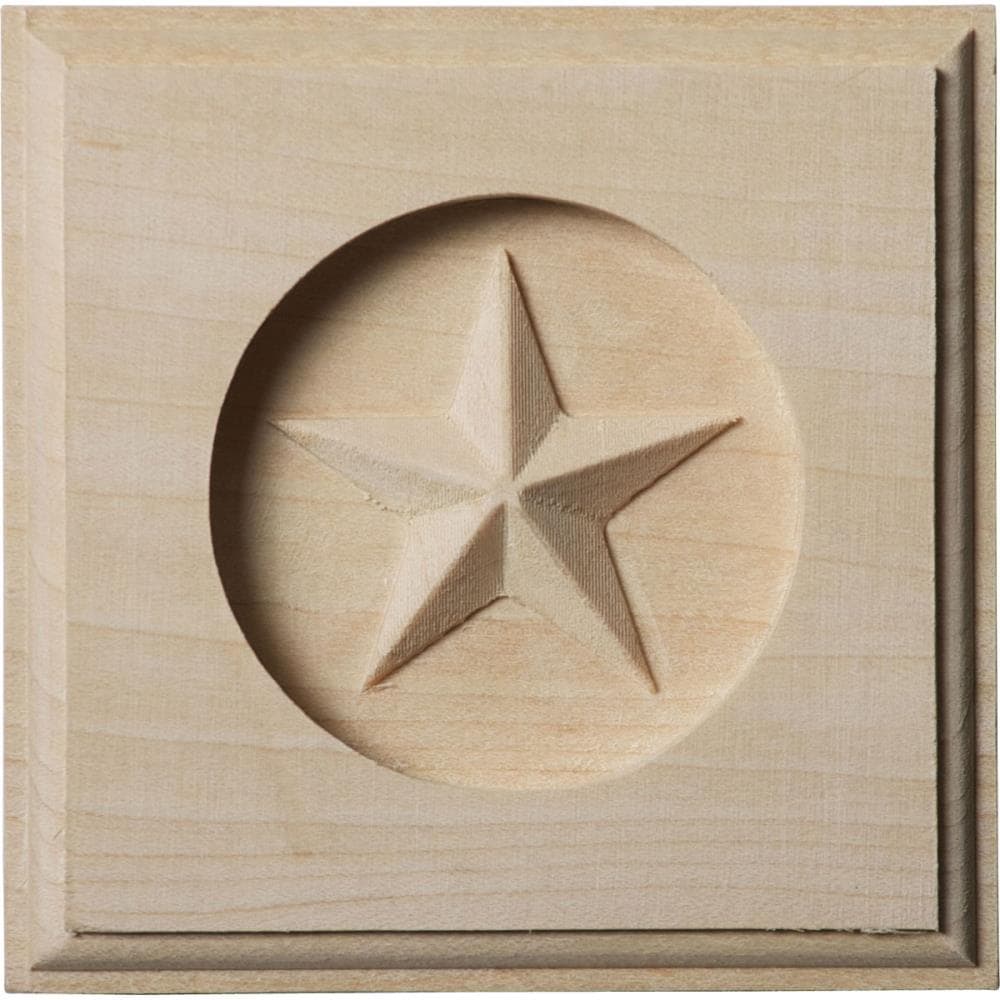 Ekena Millwork ROS03X03AUAL Austin Star 3.5-Inches x 3.5-Inches Square Unfinished Alder Wood Rosette