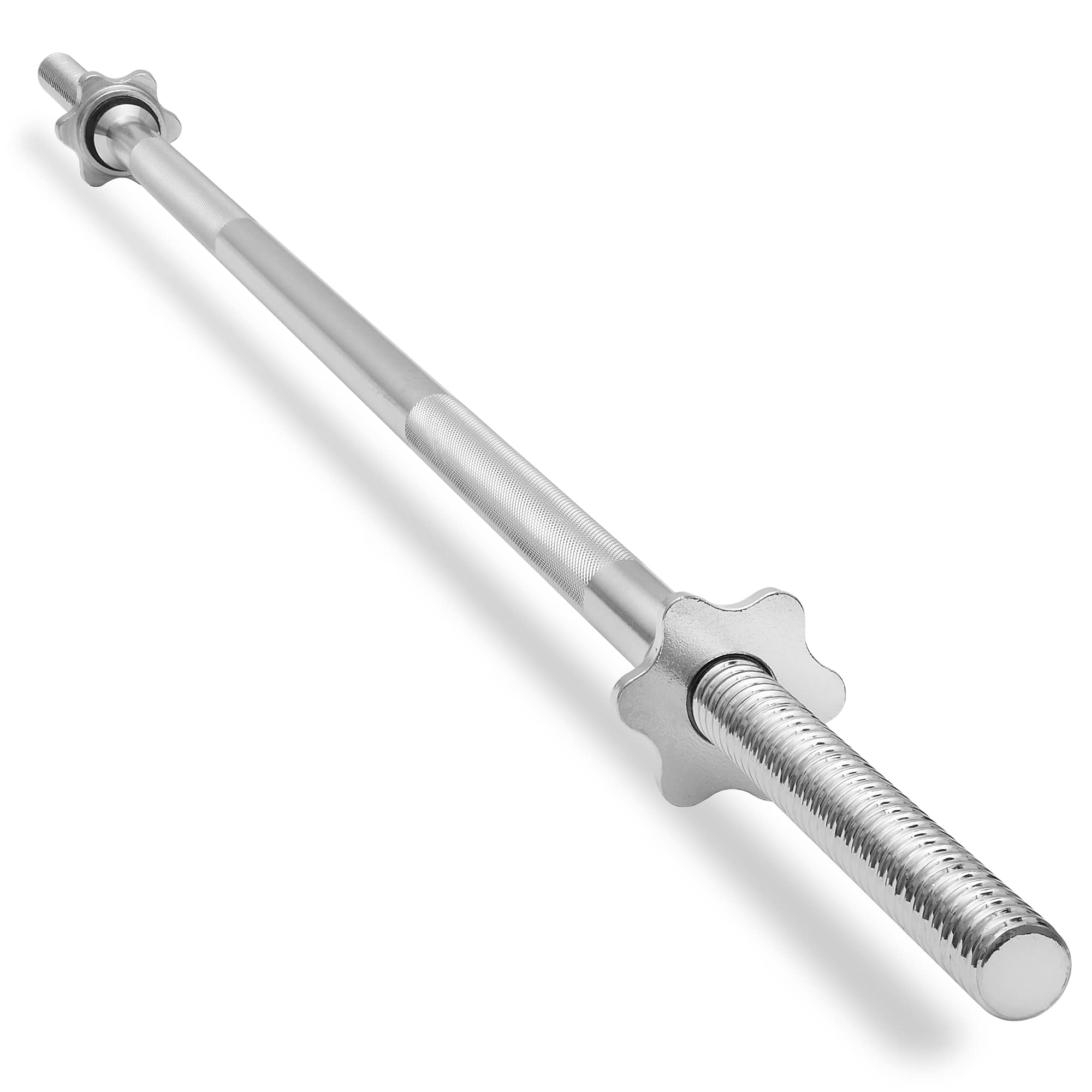 Philosophy Gym FIT-BAR-ST60 1-in Weightlifting Barbell - 5-ft Threaded Straight Bar w Star Collars