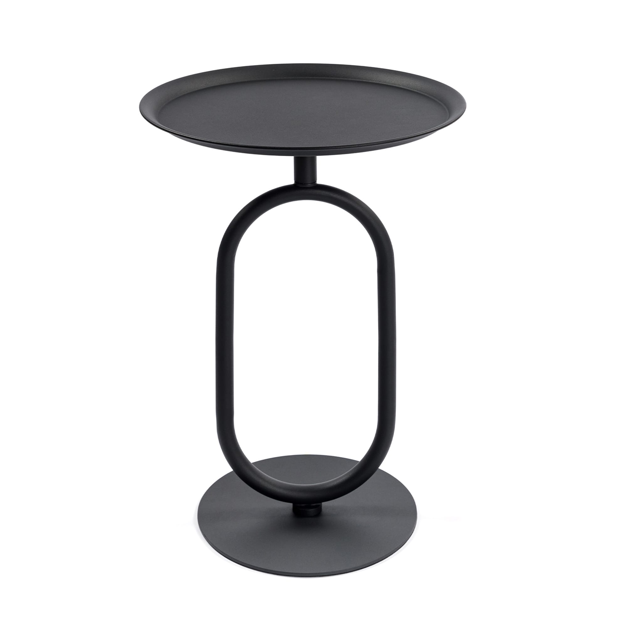 SINOFURN SYB930016BK 17.7-in W x 24-in H Black Metal Round Modern End Table Assembly Required
