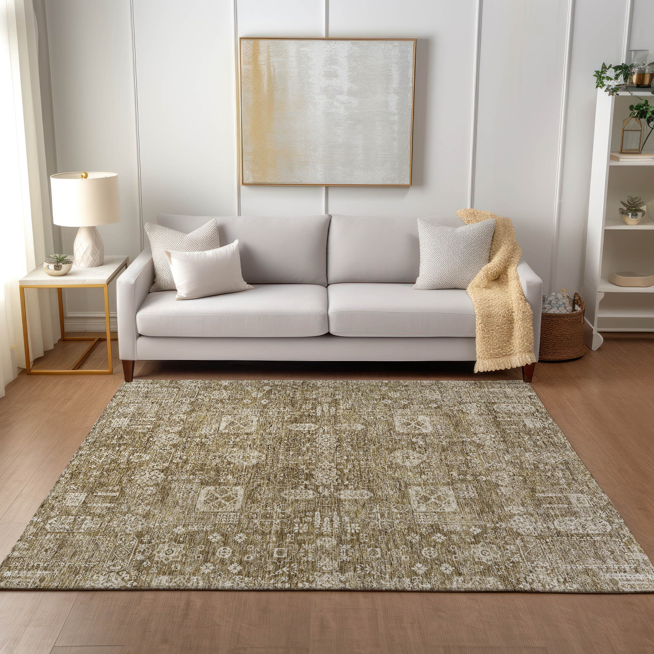 Addison Rugs ACN637BR3X5 Chantille ACN637BR 3 x 5 (ft) Polyester Brown Rectangular Indoor/Outdoor Geometric Machine washable Area rug