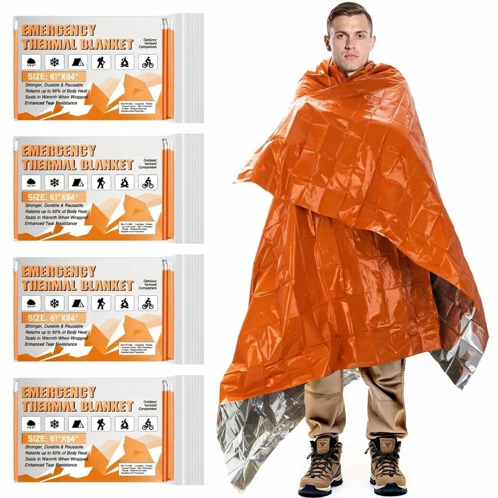 Adrinfly - Emergency Thermal Blankets Thicker Mylar Tear Resistant Waterproof Windproof Oversize...