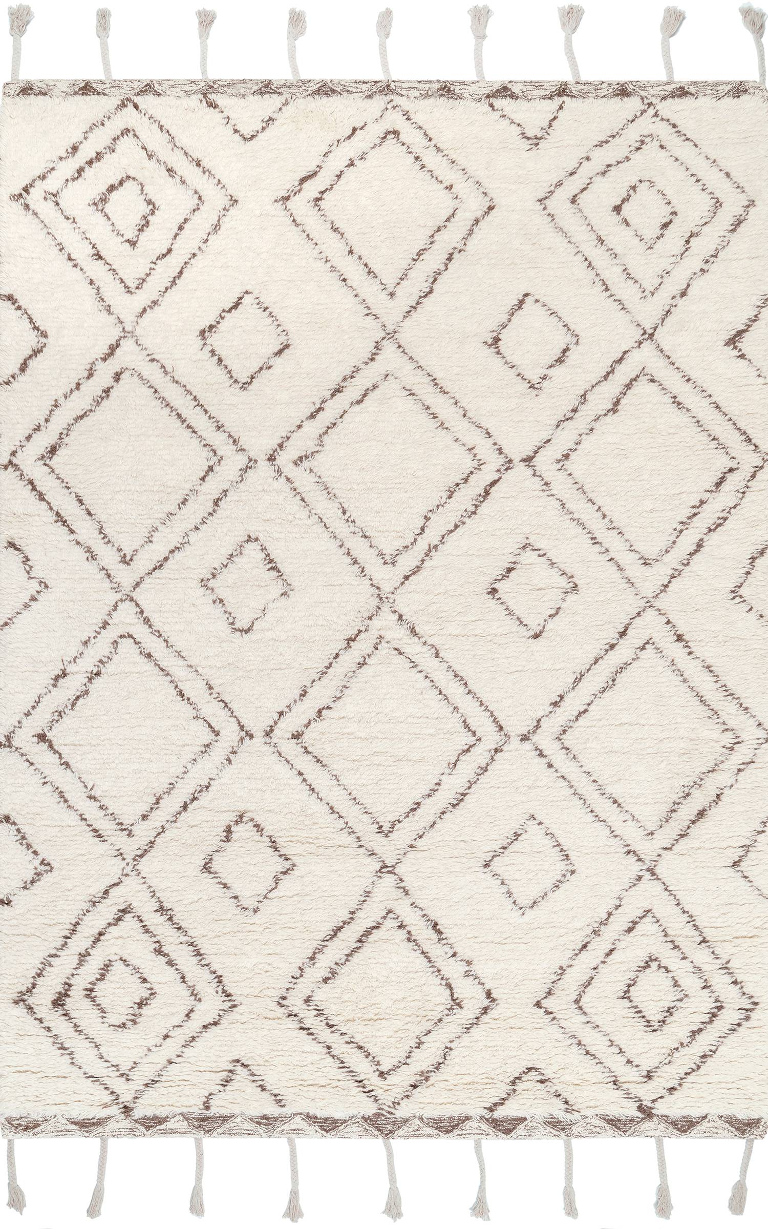 nuLOOM 8 x 10 Wool Beige Indoor Geometric Moroccan Area Rug in the Rugs ...