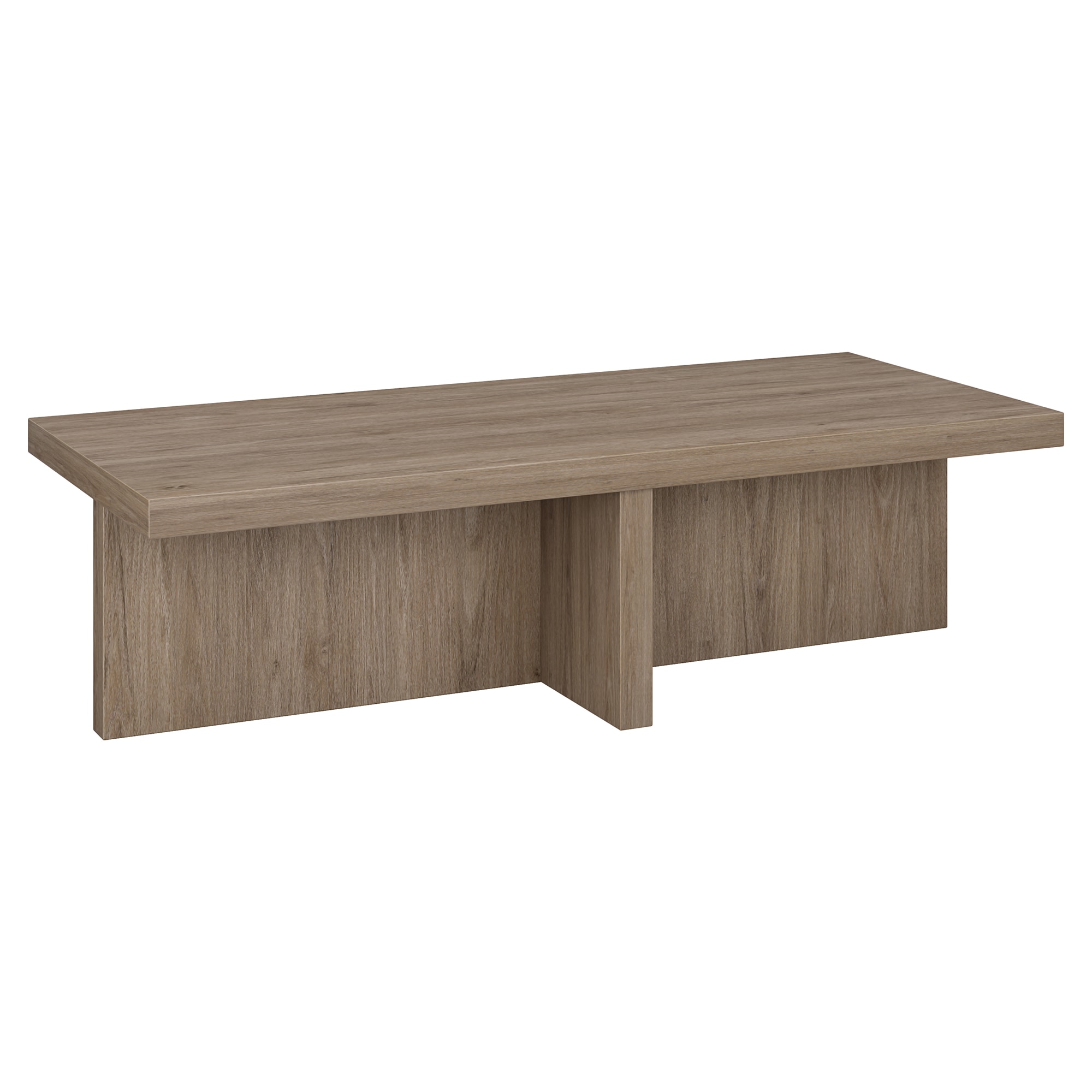 Hailey Home CT2049 Elna Antiqued Gray Oak MDF Scandinavian Coffee Table