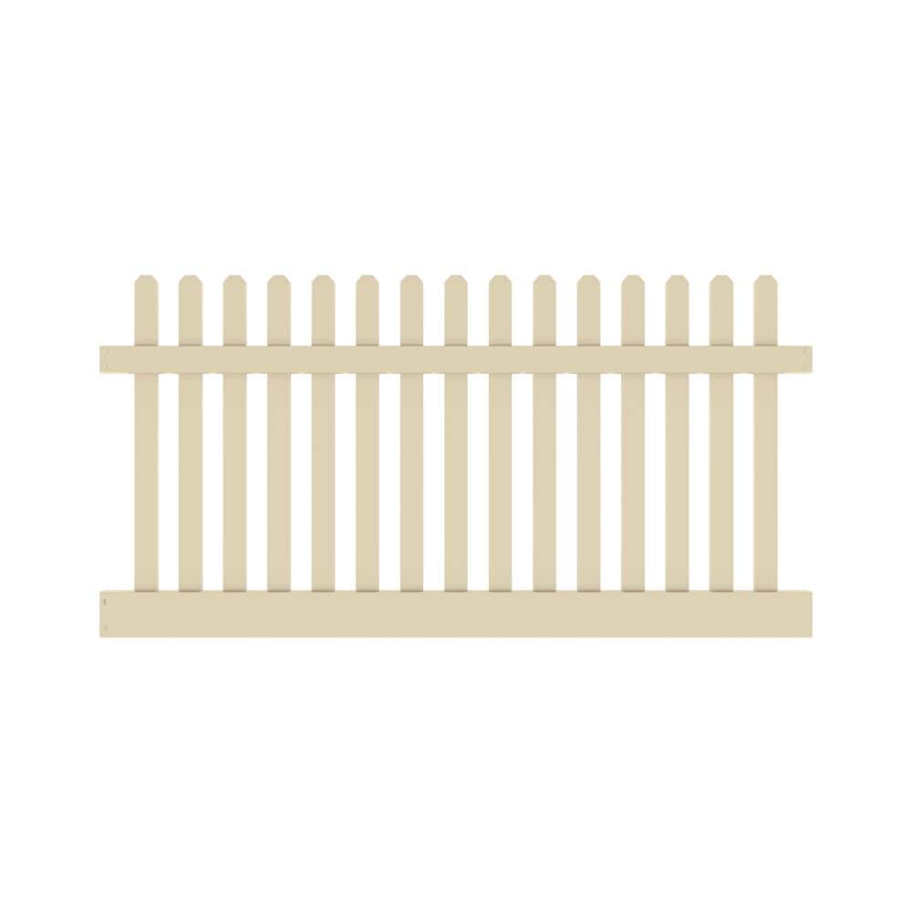 Freedom 73011900 Lennox 4-ft H x 8-ft W Sand Vinyl Picket Fence panel (Unassembled)
