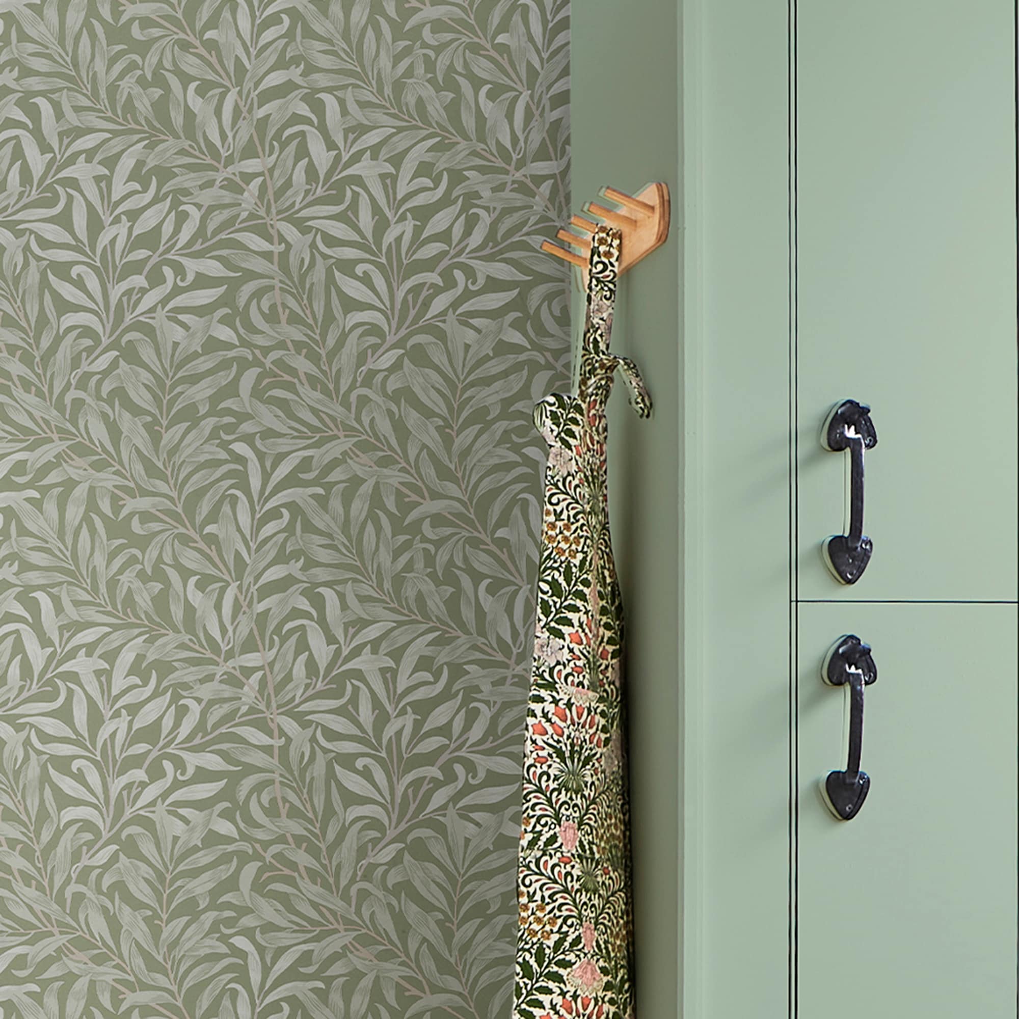 William Morris Sage Willow Bough Vinyl Wallpaper Double Roll