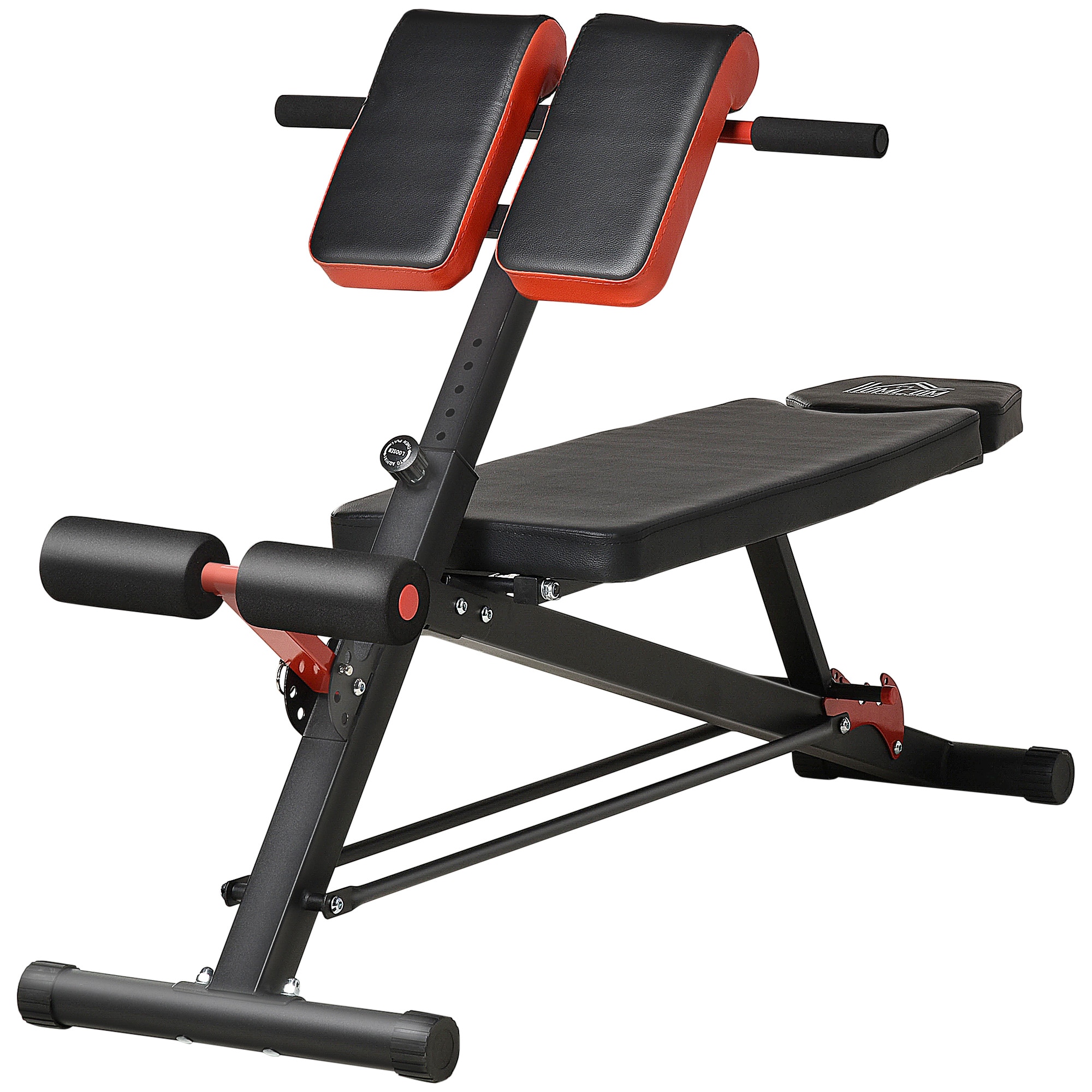 Tatayosi JL-5P229764 Adjustable Hyper Extension Dumbbell Weight Bench Foam Leg Holders Exercise Abs Arms Core Strength Workout Station for Home Gym Red