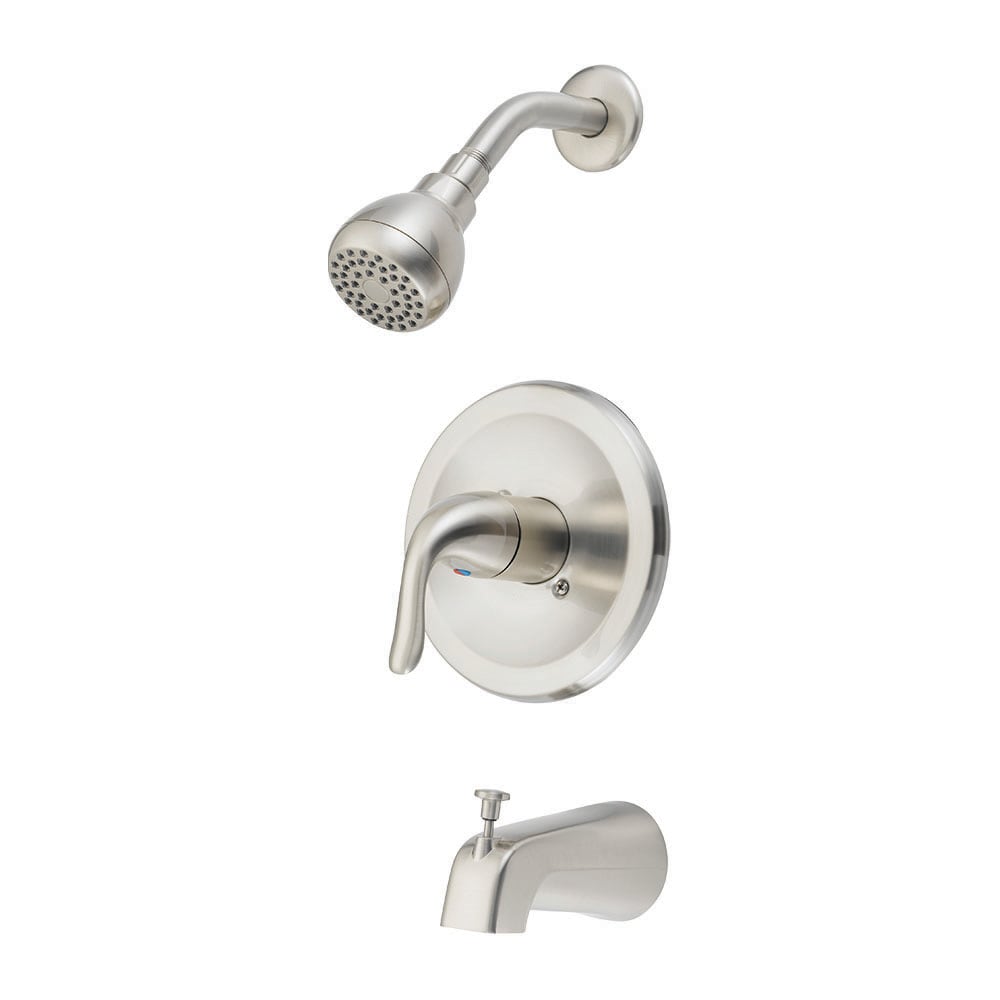 EZ-FLO 10573 Impressions Brushed Nickel 1-handle Single function 2.75-Inches Round Bathtub and shower Faucet