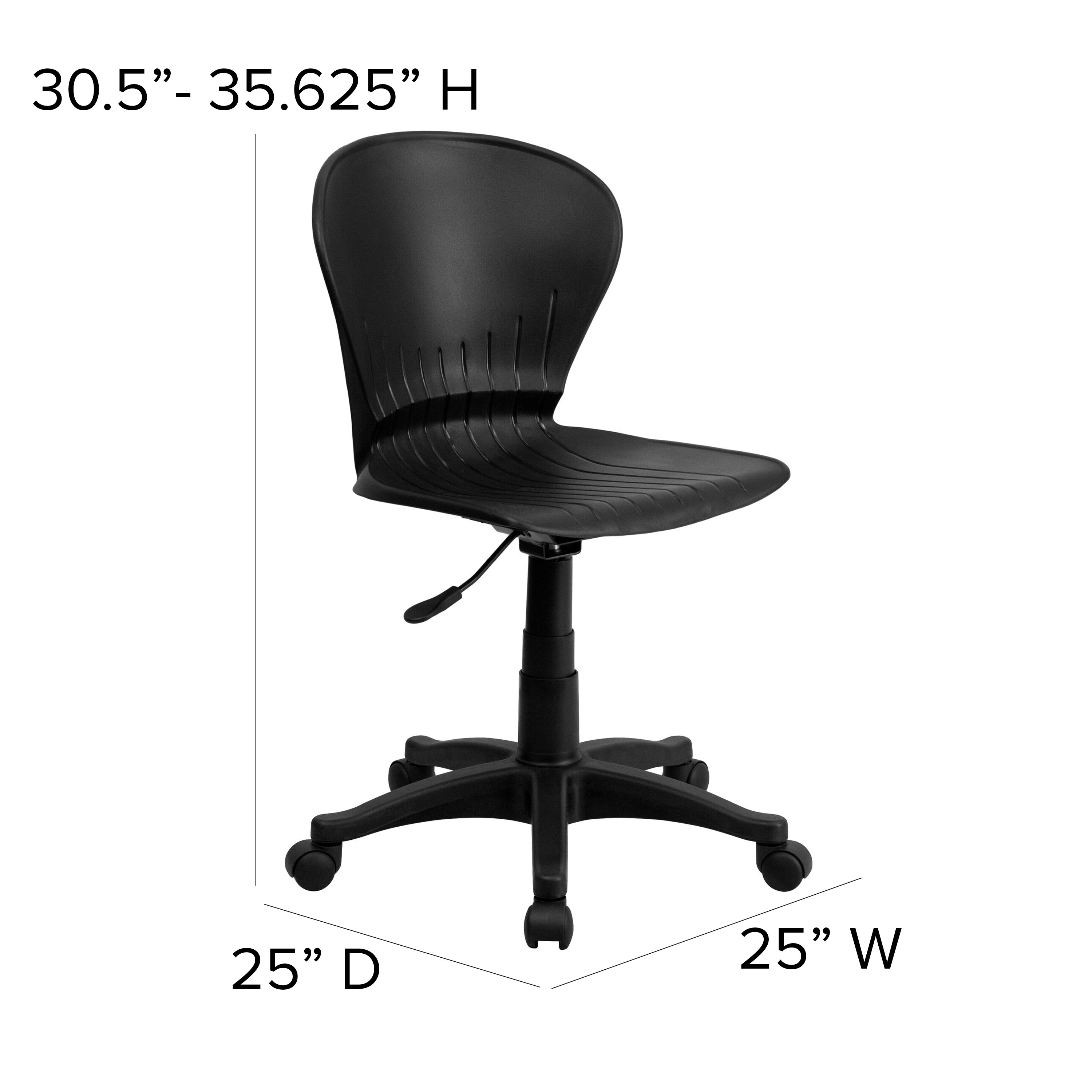 black stationary desk chair