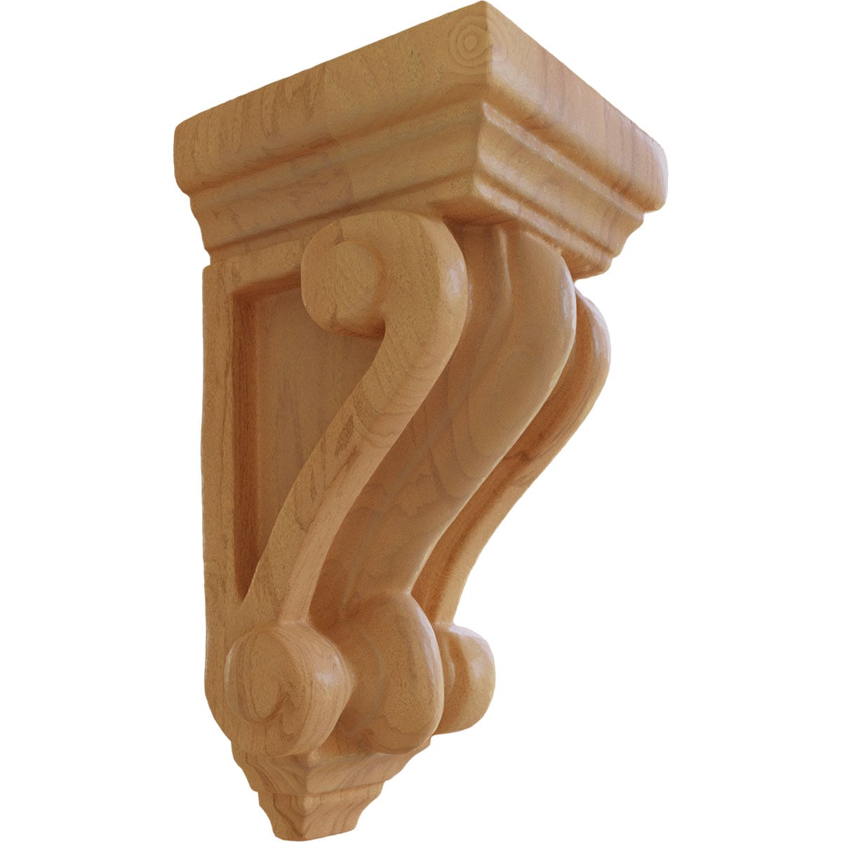 Ekena Millwork CORW05X05X09DERO 5.25-in x 5.25-in x 9.5-in Unfinished Red oak Wood Paintable/Stainable Corbel