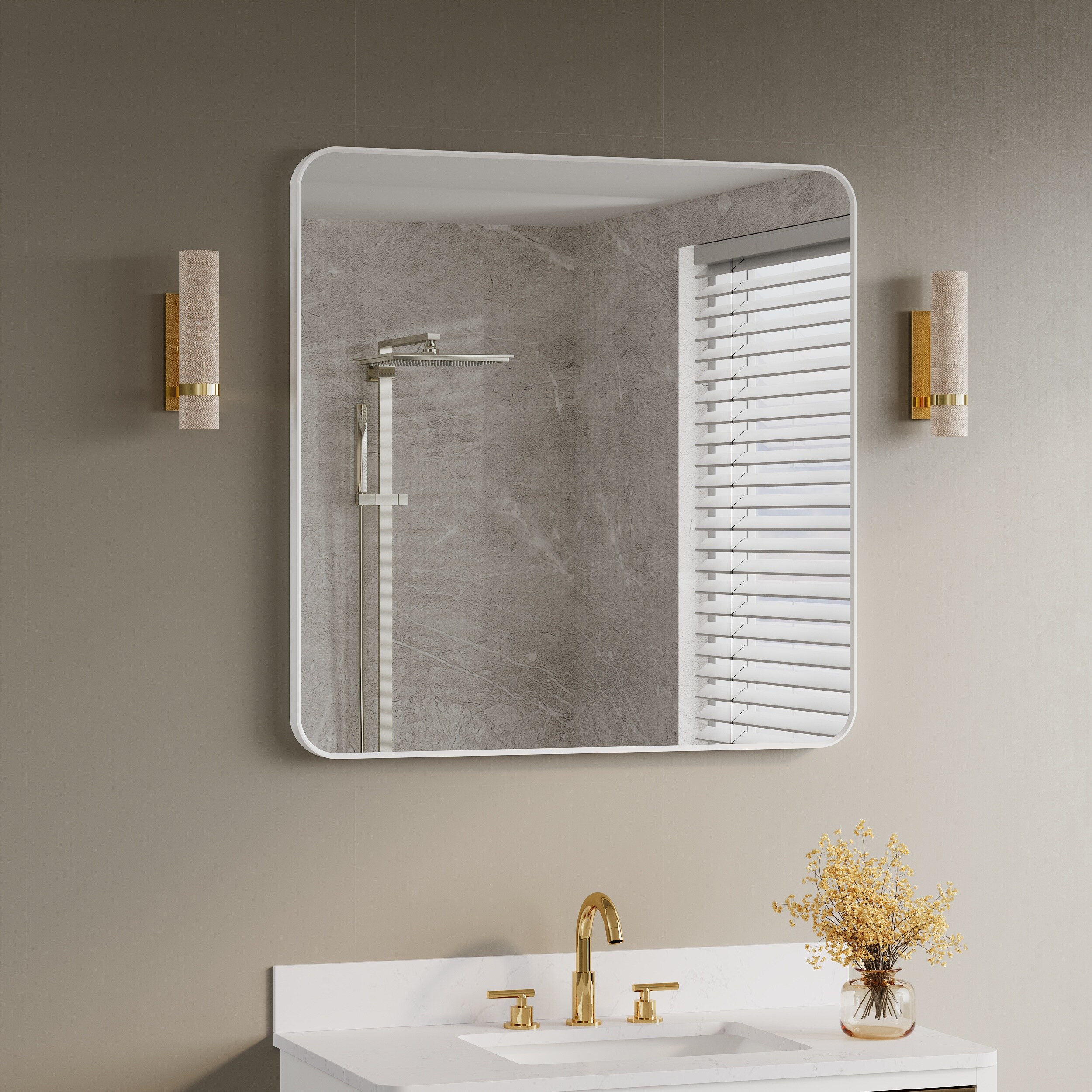 WELLFOR F1MR3636WT Framed-Bath-Mirrors - View #11
