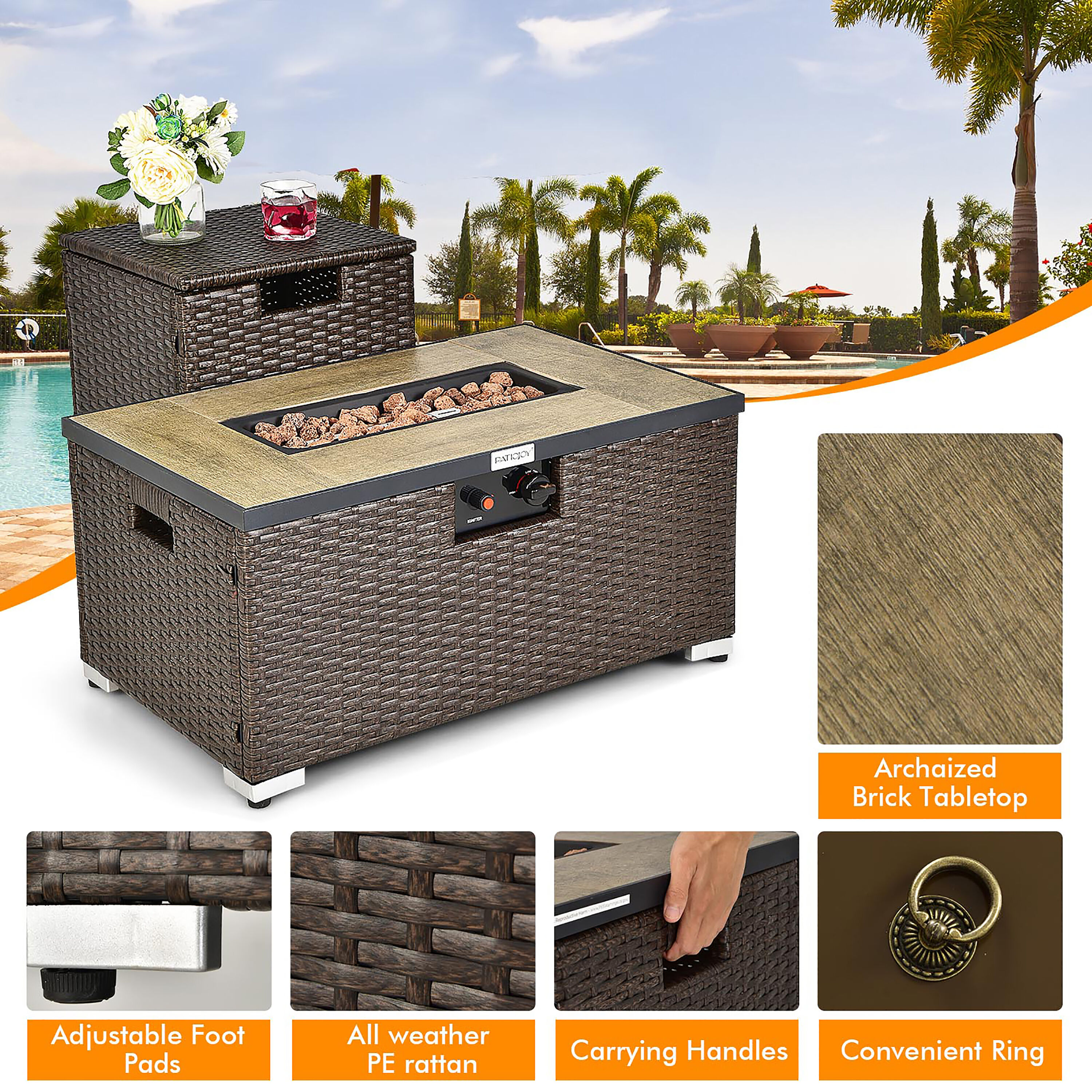 Costway NP10261CF+HW67937WH Patio-Conversation-Sets - View #2