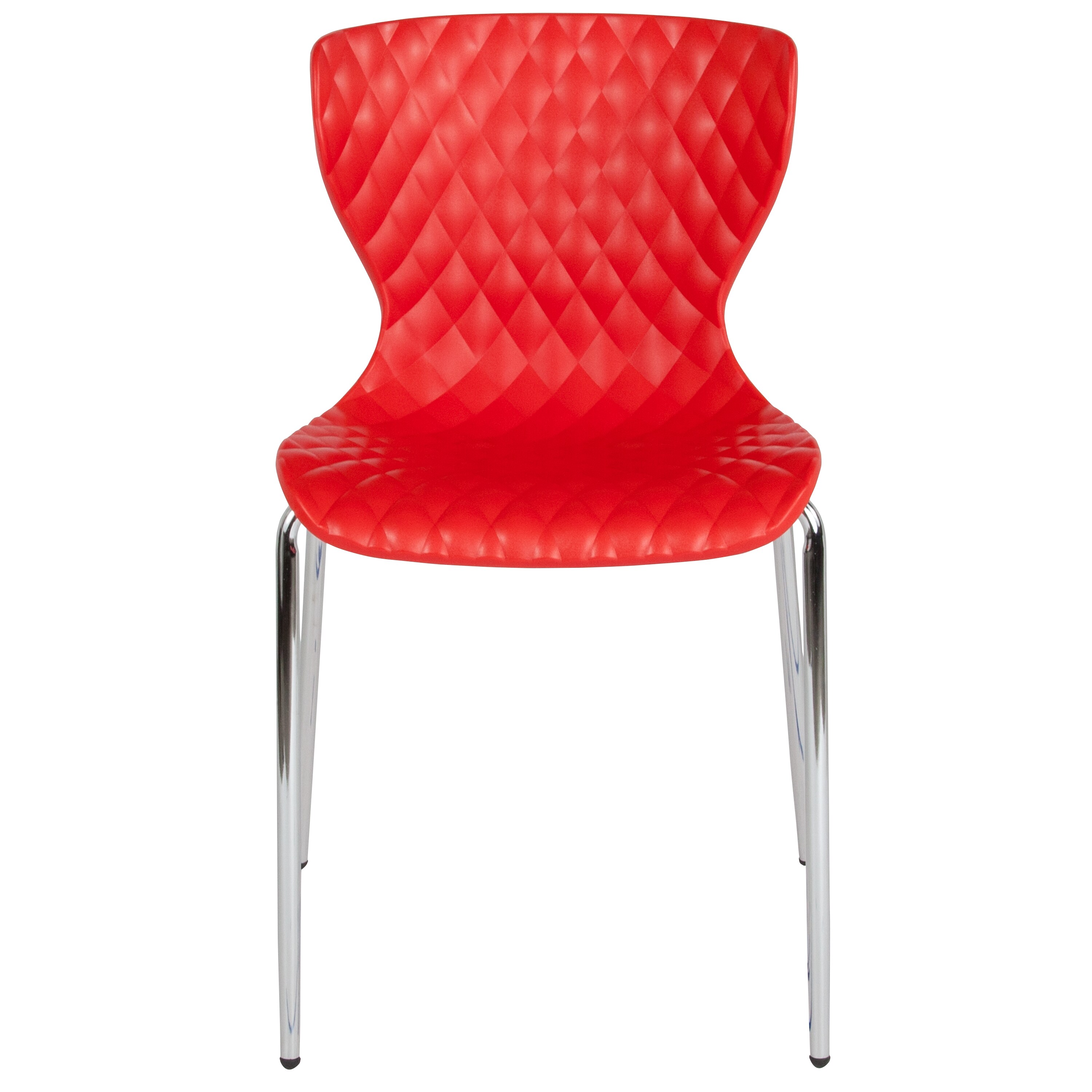 Lowell Red Diamond Quilted Plastic Stack Chair