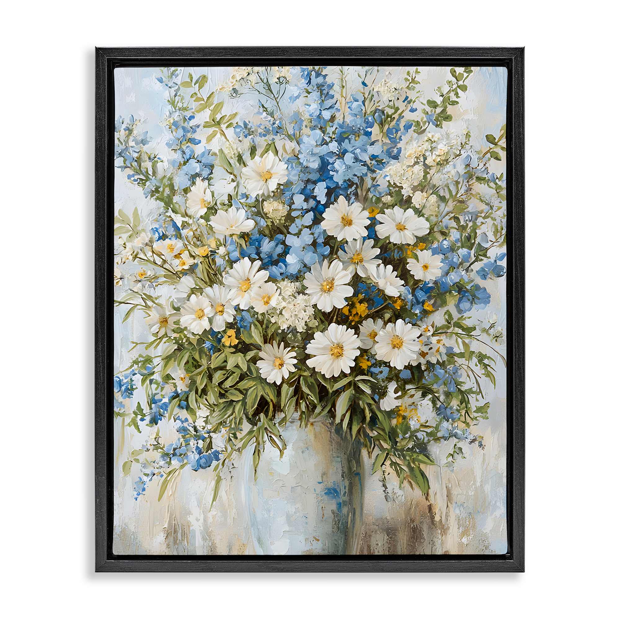 Stupell Industries BT-747-FFB-16X20 Heritage Style Bouquet Black Framed Floater Canvas Wall Art By Franklyn Gregory 17 x 21