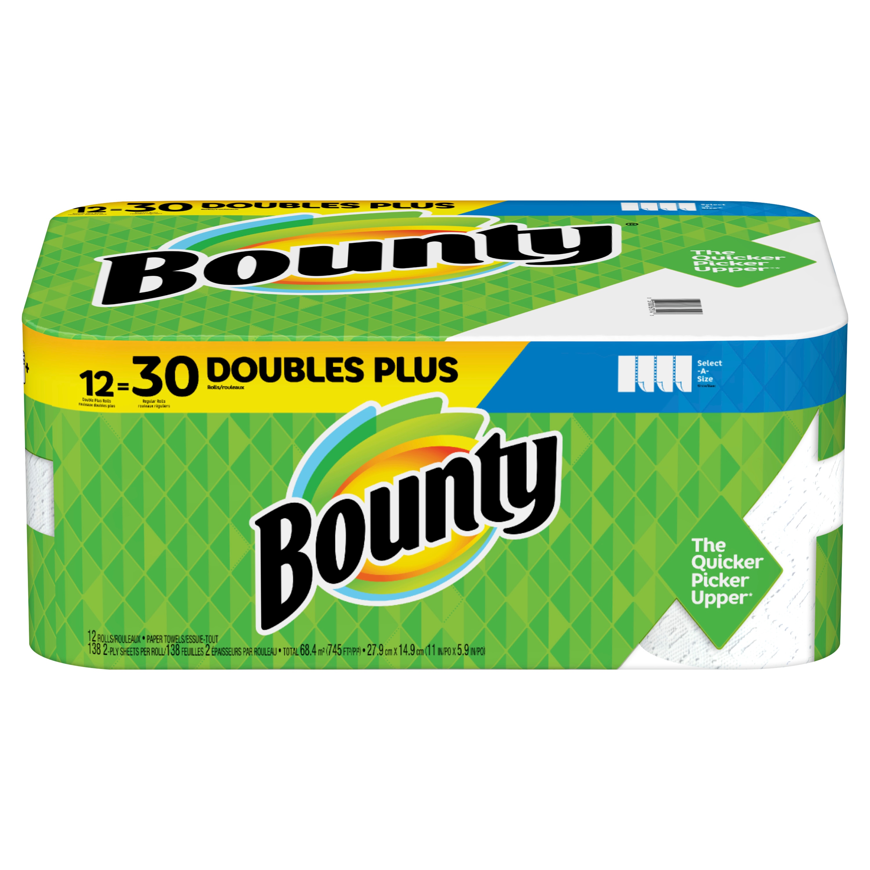 Bounty Select-A-Size Paper Towels, White (105 sheets/roll, 12