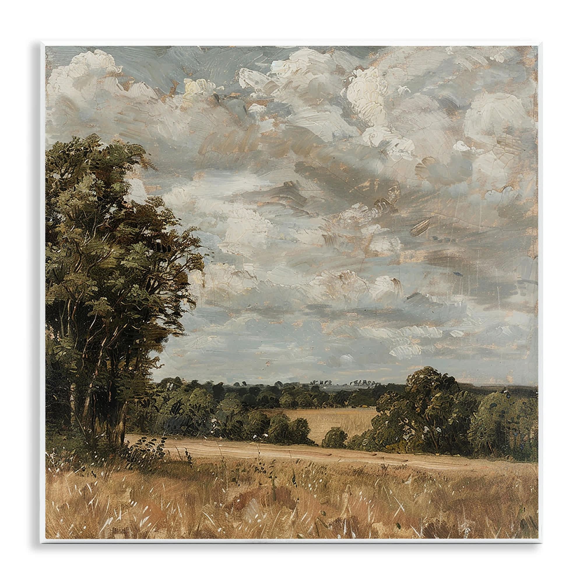 Stupell Industries BT-785-WD-12X12 Clouds Over Country Scenery Wall Plaque Art By LSR Creative Studio 12 x 12