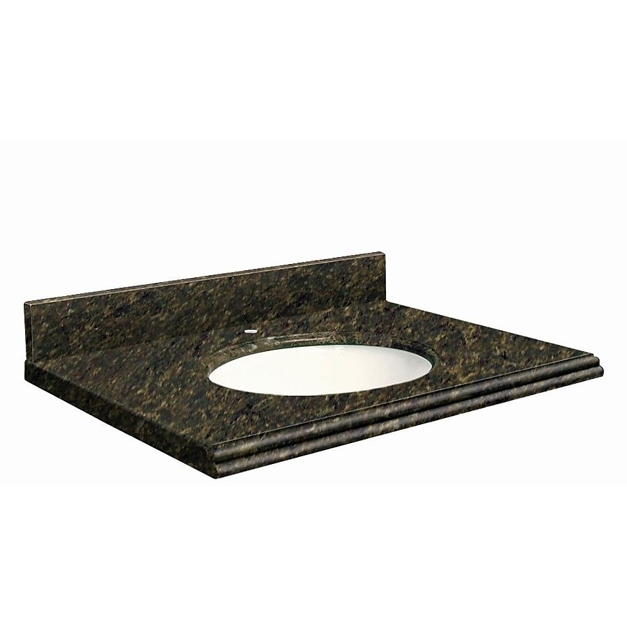 Transolid 37-in Uba Verde Granite Single Sink Bathroom Vanity Top Transolid 37-in Uba Verde Granite Single Sink Bathroom Vanity Top