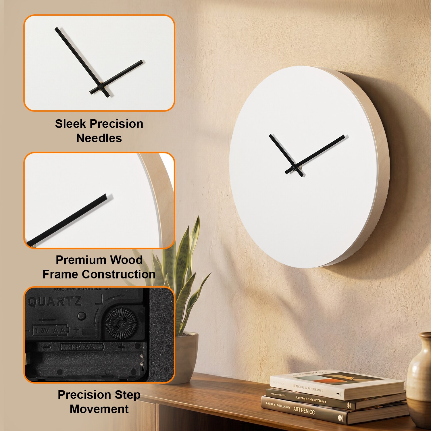 Clockswise QI004966.WT Indoor-Outdoor-Clocks - View #7
