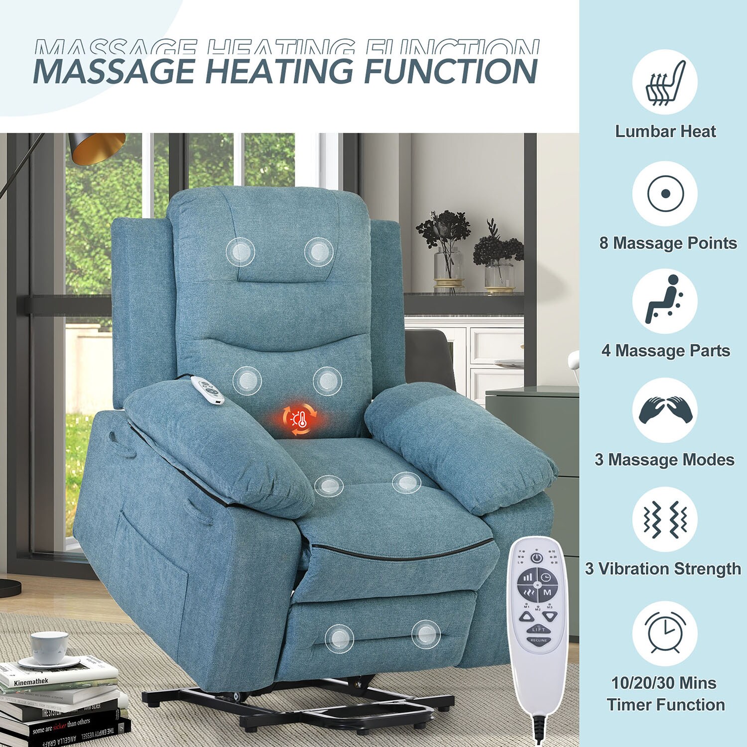 Lift assist recliner online with heat and massage