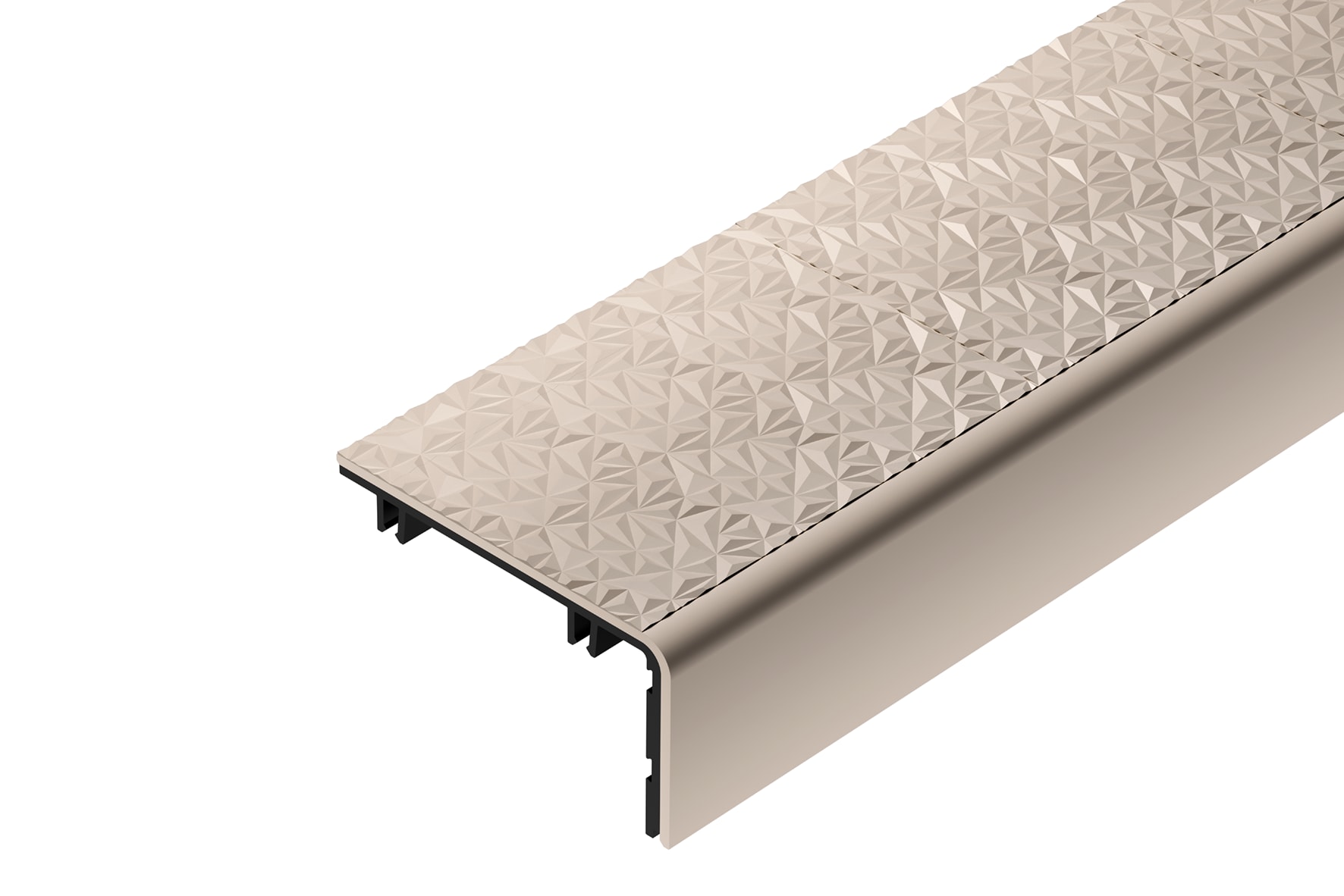 Schluter Systems TVL60SP/200 Trep-V 1.25-in W x 79-in L Sand pebble PVC Stair nose Tile Edge Trim