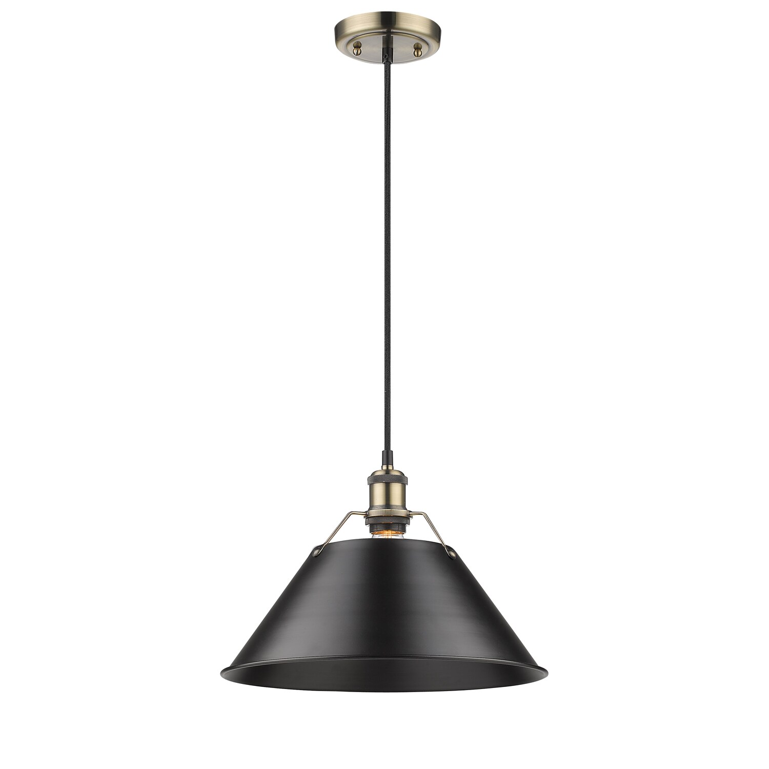 Golden Lighting 3306-L AB-BLK Pendant-Lights - View #2