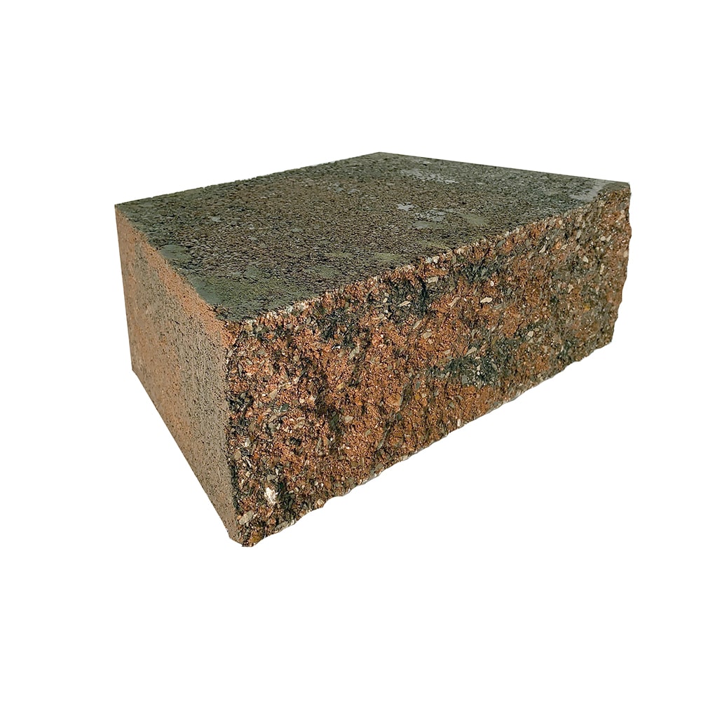 4-in H x 11.7-in L x 7-in D Red/Charcoal Concrete Retaining Wall Block | - Lowe's 17H060RCH
