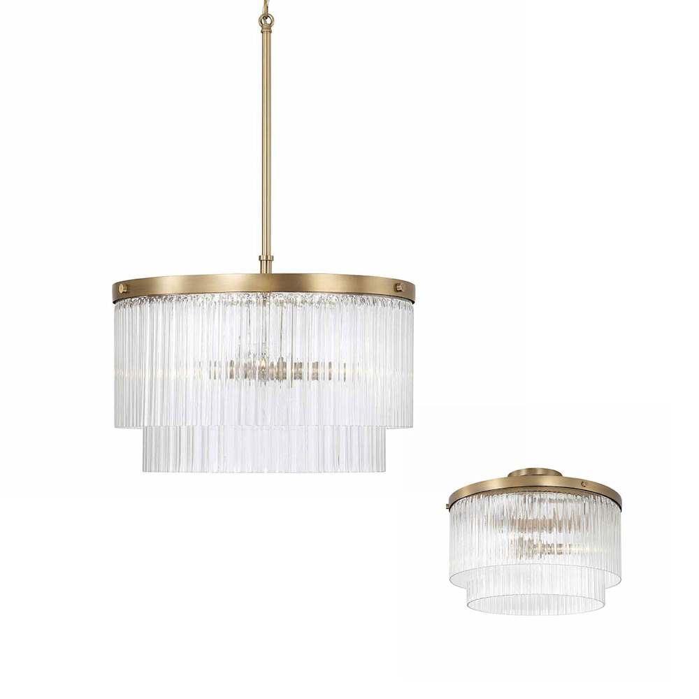 Capital Lighting  356231 Vaughn 3 Light 16 Inch Wide Pendant / Converts to SemiFlush