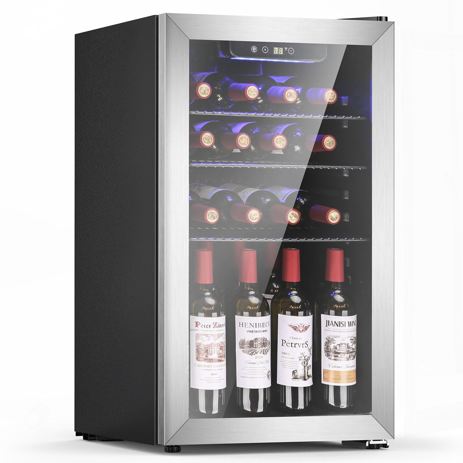 COWSAR LS58WC99SSH 17.52-Inches W 26 -Bottles Silver Freestanding Indoor Wine Cooler