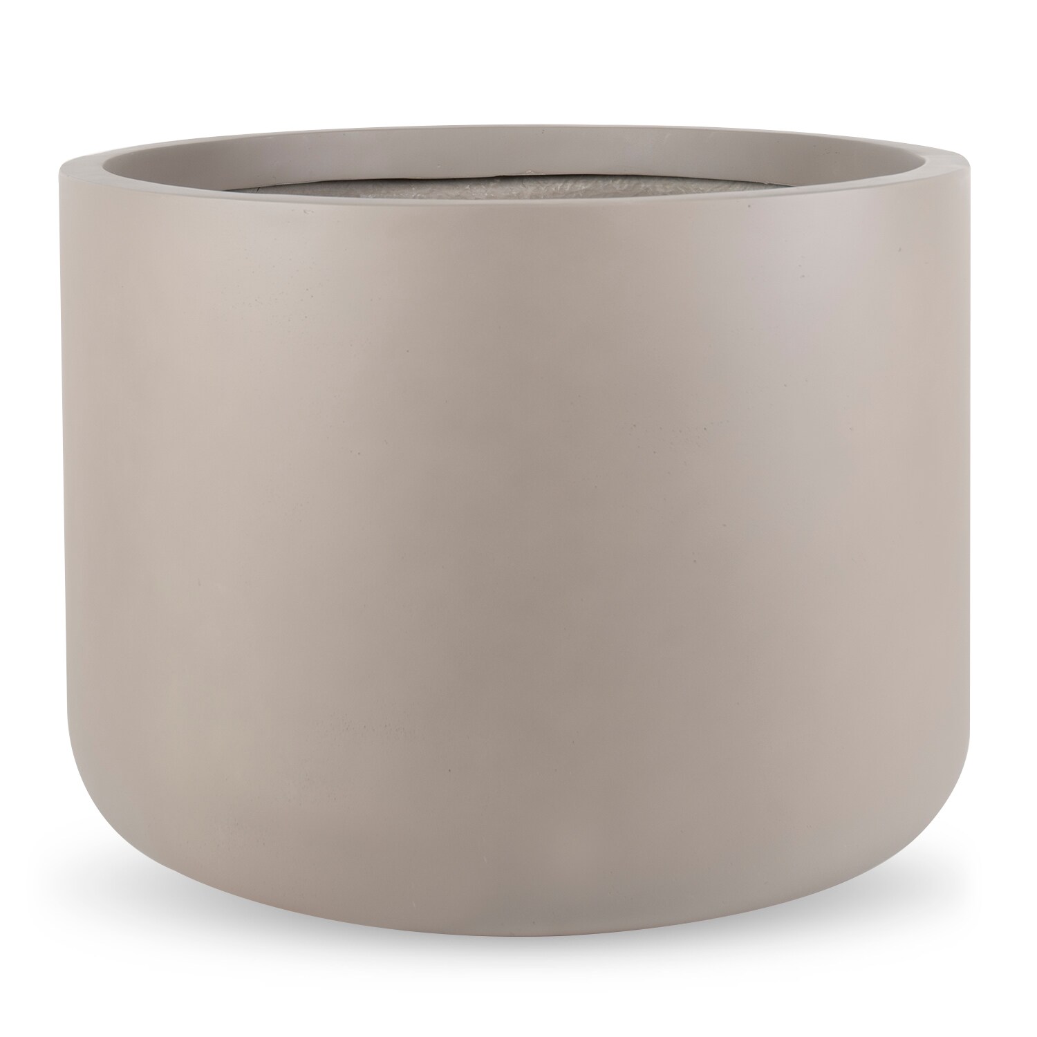 Vasesource CYRUS24GY Round 17.0-in W Extra Large Gray Fiberglass Indoor/Outdoor Planter