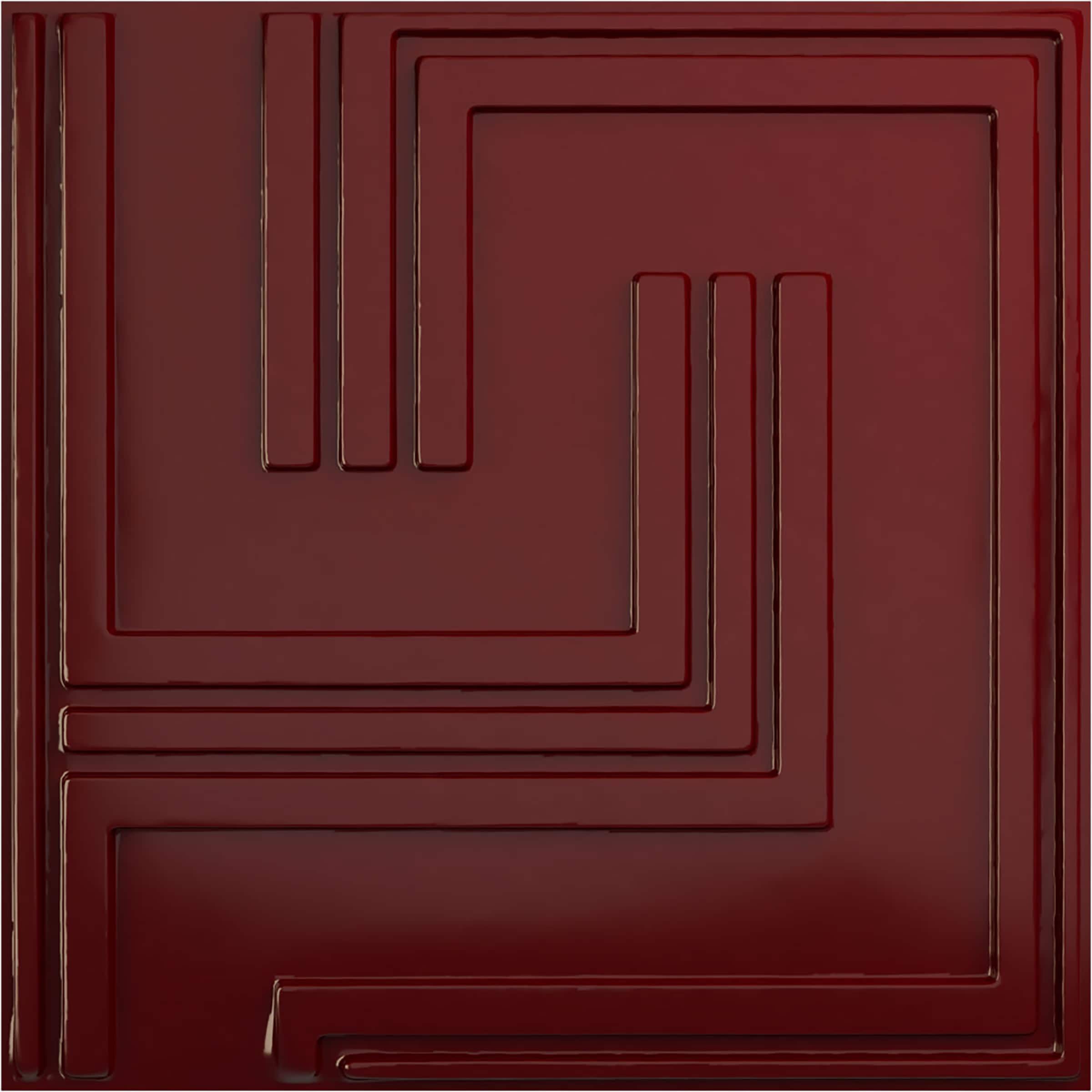 Ekena Millwork WP20X20GMHML-CASE-12 19-5/8-in x 19-5/8-in Embossed Paintable/Stainable Red PVC Wall Panel ( 12 -Pack, Covers
