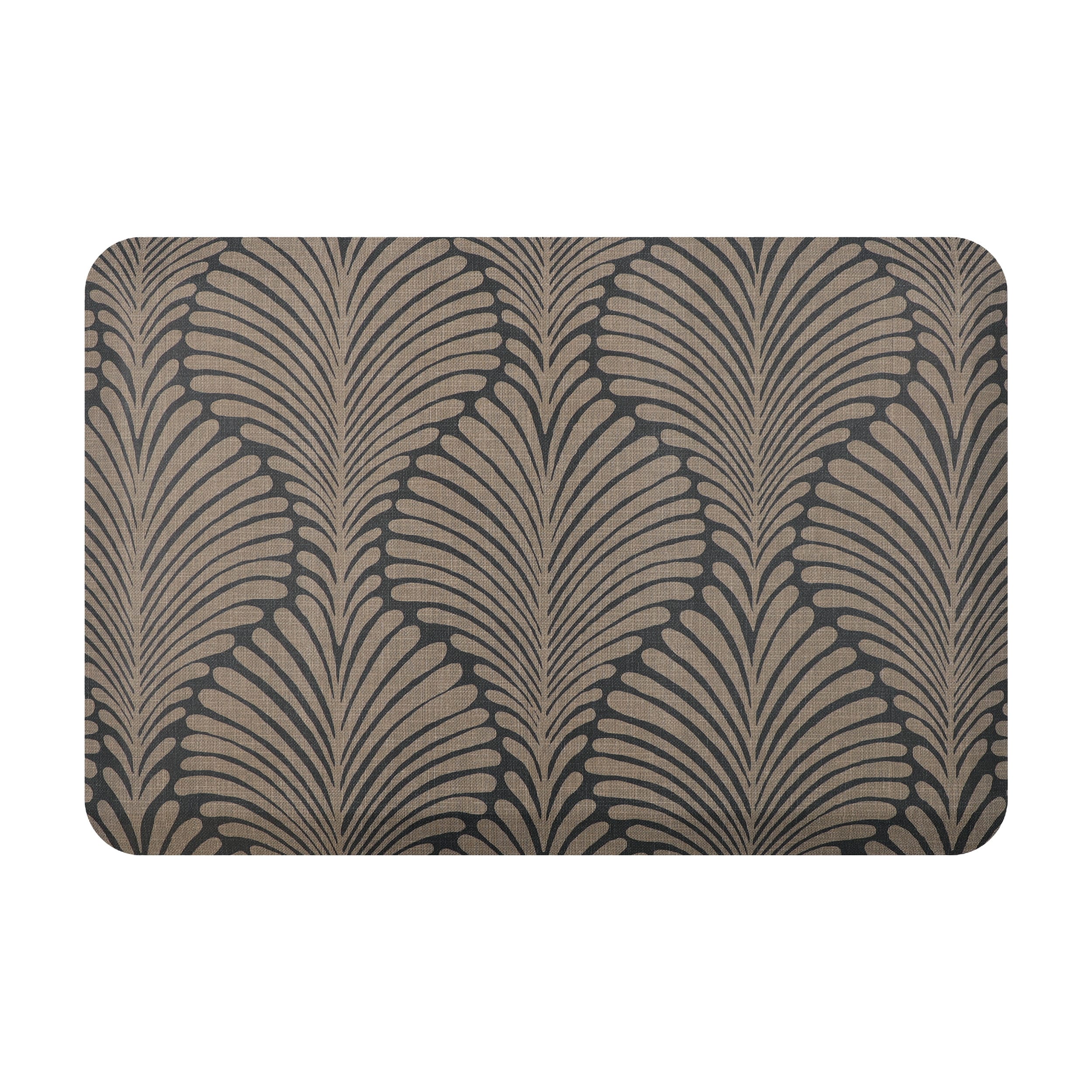 Bungalow Flooring 20958004203107 2-ft x 3-ft Wheat on Navy Polyester Rectangular Indoor Decorative Anti-fatigue mat